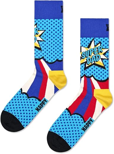 Happy Socks 3-Pack Super Dad Socks Gift Set Chaussettes, Multicolore, M Homme