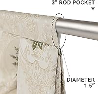 Vista 4 de Loom and Mill Cenefa de lujo de jacquard en cascada para sala de estar y dormitorio, cenefa floral de damasco con festones y borlas, cortinas