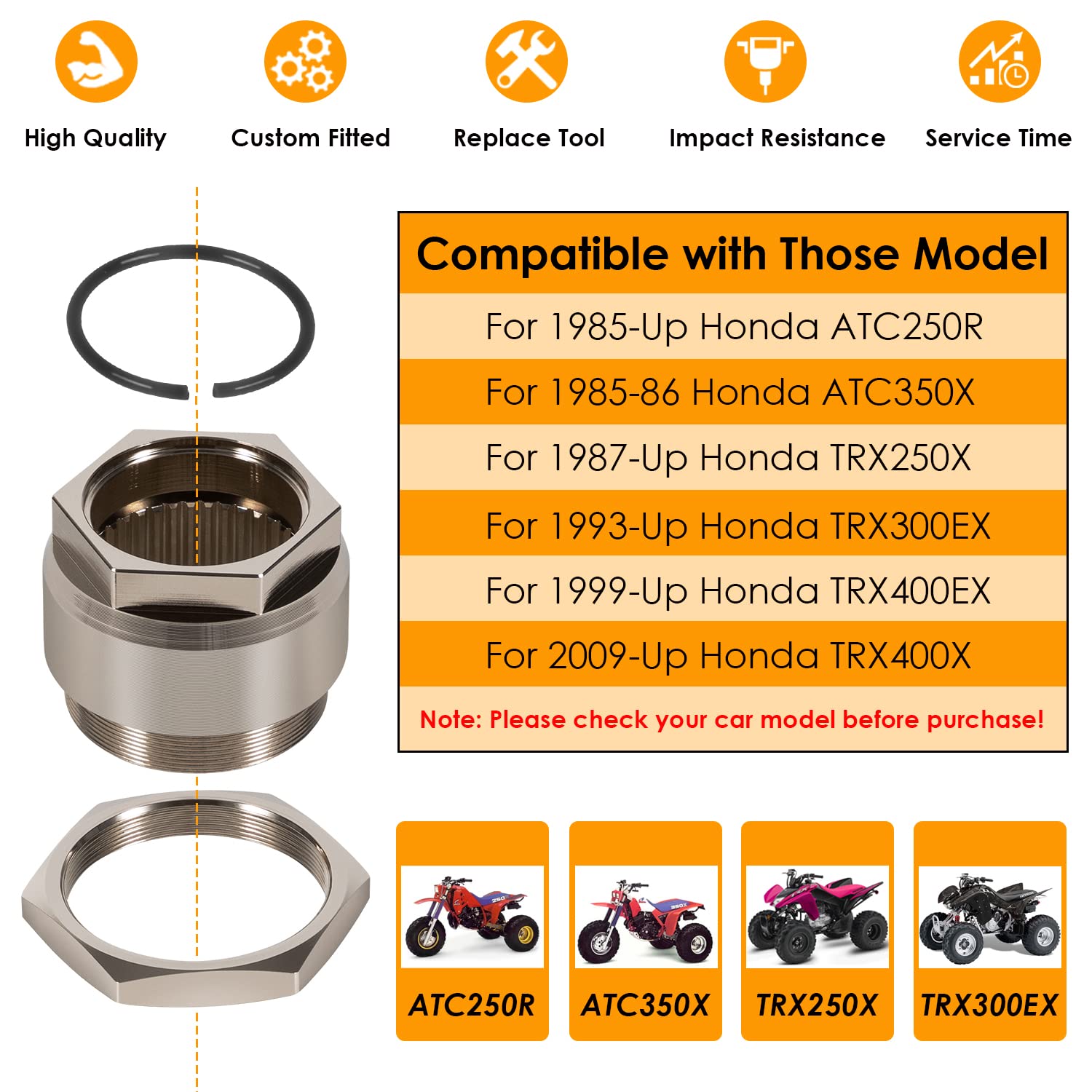 アクセサリー FTR CUSTOM&MAINTENANCE Rear Axle Lock Jam Sleeve Nut Clip for Honda TRX400EX 400EX 400X
