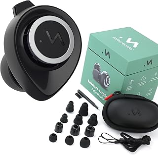 Adjustable earplugs | High Fidelity Musicians Hearing Protection | Variable 7-25dB Attenuation Ear Plugs | Award Winning Design | Concerts, Clubs, Festivals | Case, Leash & 11 eartips