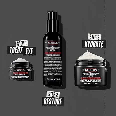 Kiehl's Age Defender Eye Repair, Men's Anti-Aging Eye Cream, Reduces Dark Circles, Wrinkles and Puffiness while Firming Skin, Minimizes Crow's Feet and Under-Eye Wrinkles, Fragrance and Paraben Free
