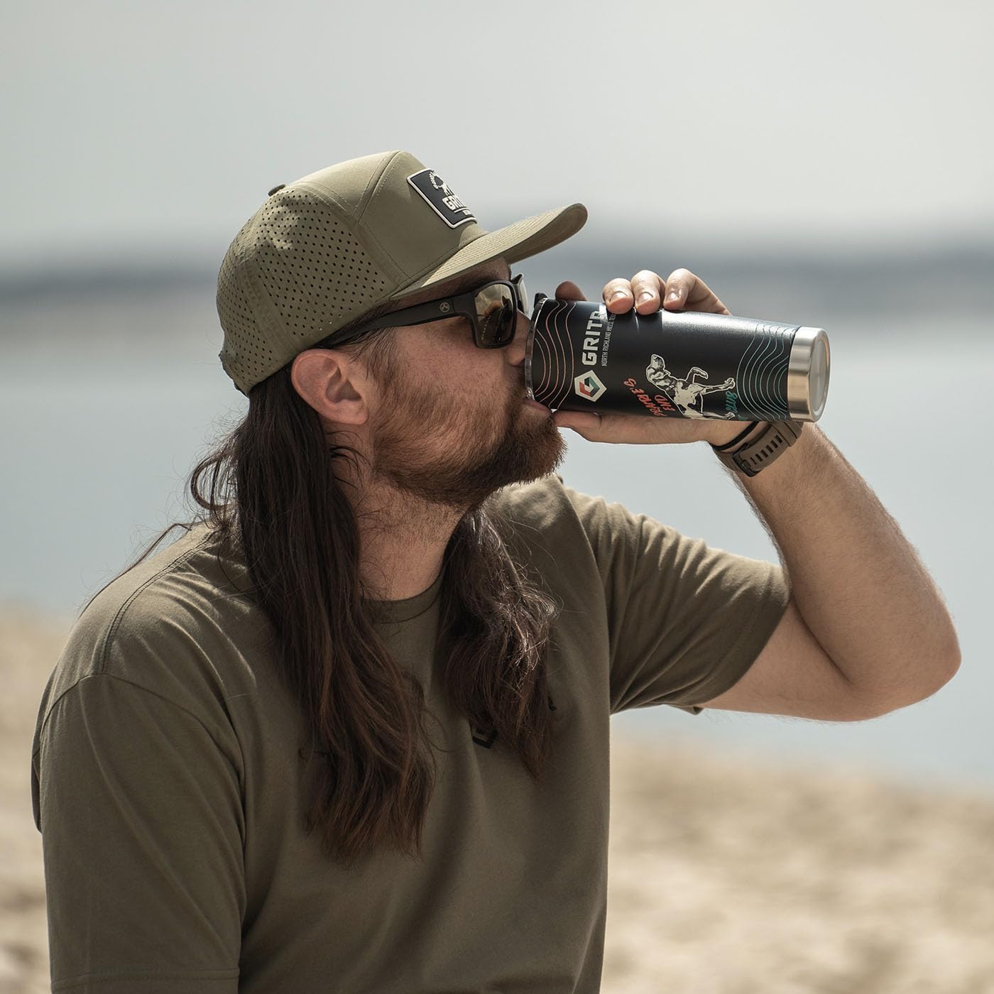 GRITR 20 oz/600 ml Stainless Steel Double Wall Vacuum Insulated Tumbler for Coffee, Tea, Water, Smoothie | Leakproof Reusable Travel Mug w/Lid for Men & Women - Image 3