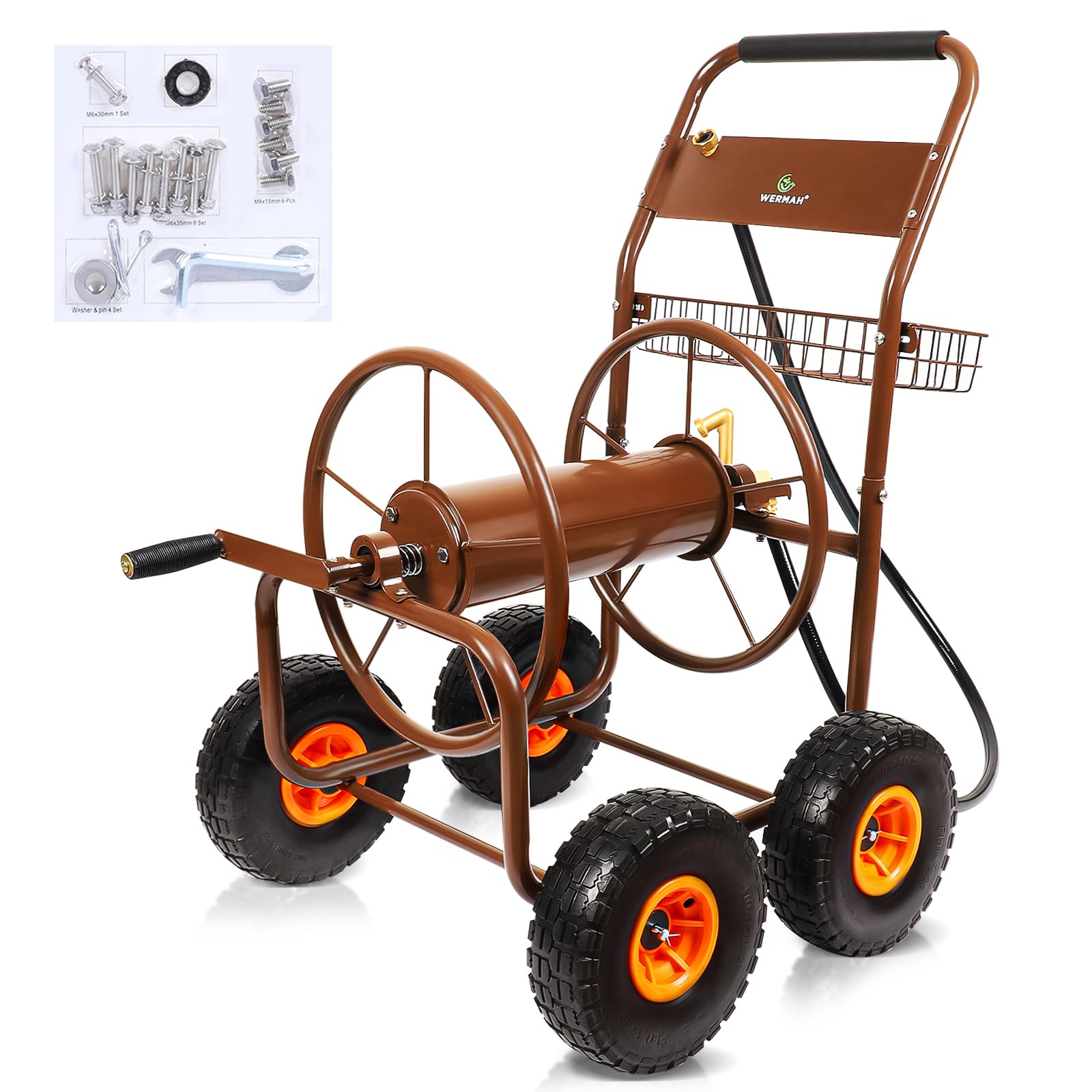 WERMAH 2025 Upgrade Hose Reel Cart