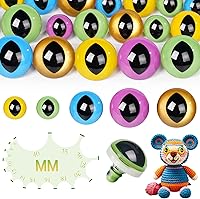 Vista 8 de MUCUNNIA 80 ojos de seguridad de plástico de 0.47 a 0.70 pulgadas para ojos de gato Amigurumi para manualidades, ojos de seguridad para muñeca