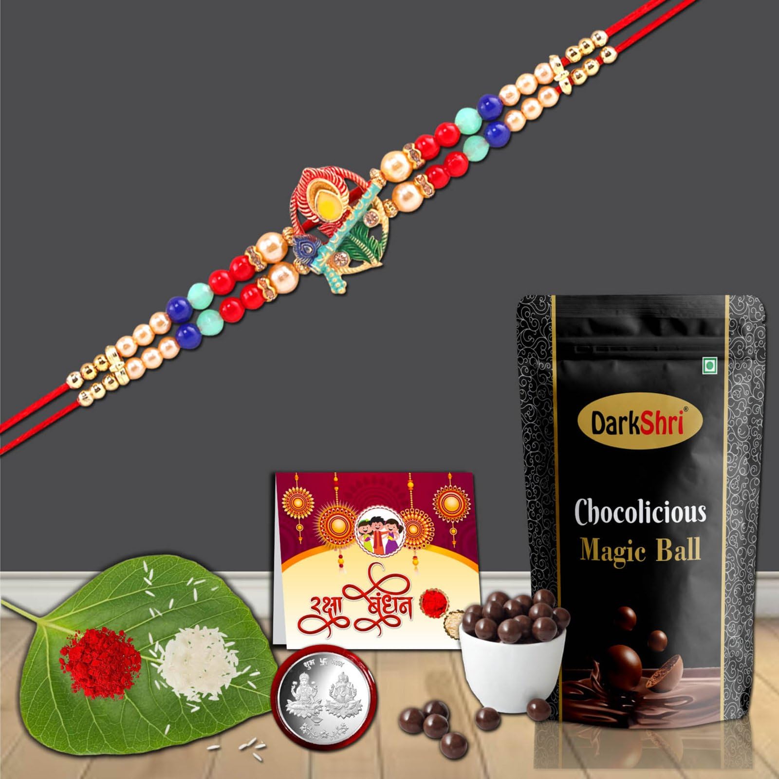 DarkShri Rakhi For Brother,Bhaiya Bhabhi,Rakhi For Gift,Rakhi Combo,Rakhi+Rolichawal (R02) (B09B421JHJ) Amazon Price History, Amazon Price Tracker