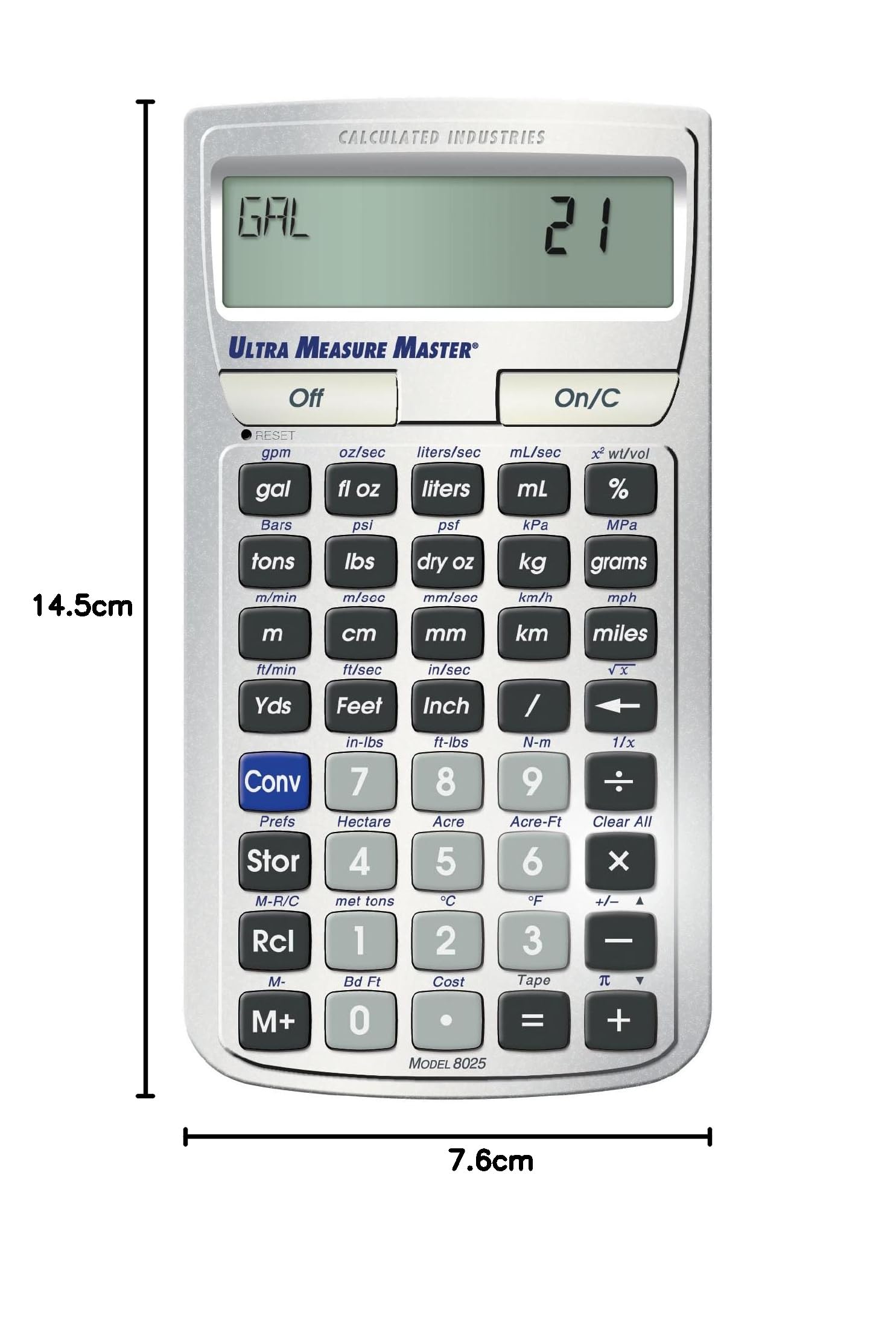 Calculated Industries Ultra Measure Master Tasca Scientific calculator Argento