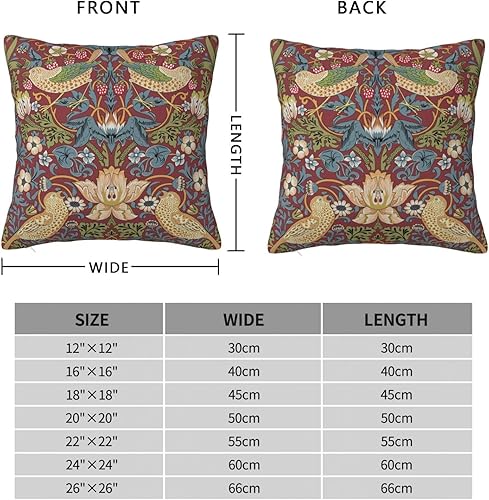 Miniatura 2 de Keebik William Morris - Funda de almohada con diseño de ladrón de fresas, funda de almohada decorativa suave para decoración del hogar, sala de