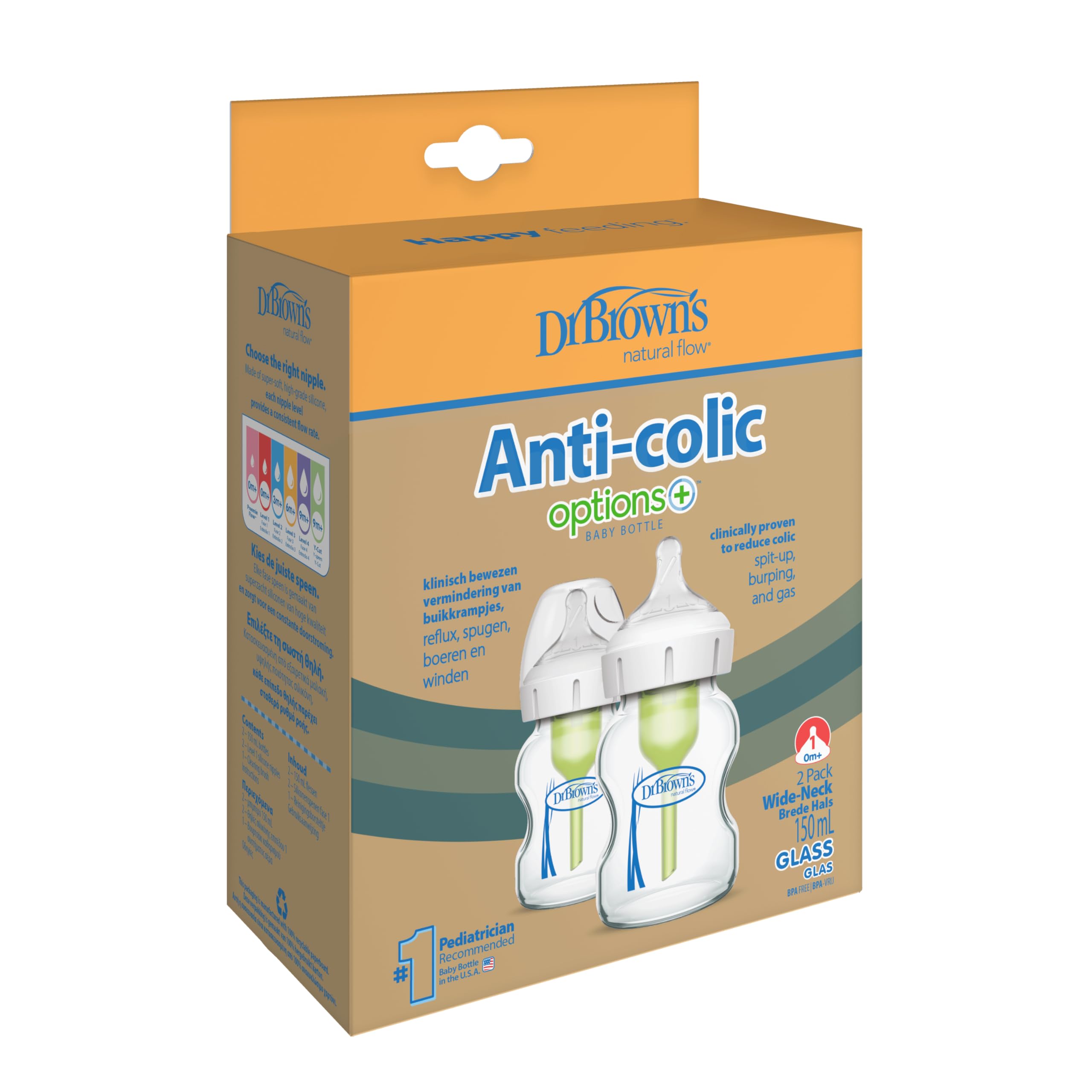 Dr Browns Options+ 150ml Twin Pack Glass Bottles, Transparant - Image 3