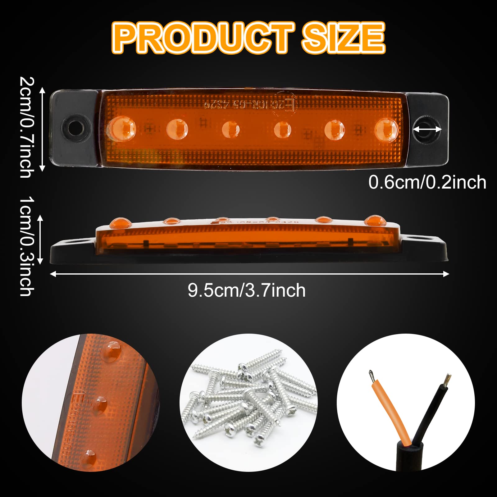 20/10PCS 4 LED 12V-24V Luci di posizione laterali Ovale Anteriore Posteriore Indicatore di distanza Lampada Truck Accessorie per Rimorchio BUS Van roulotte  34