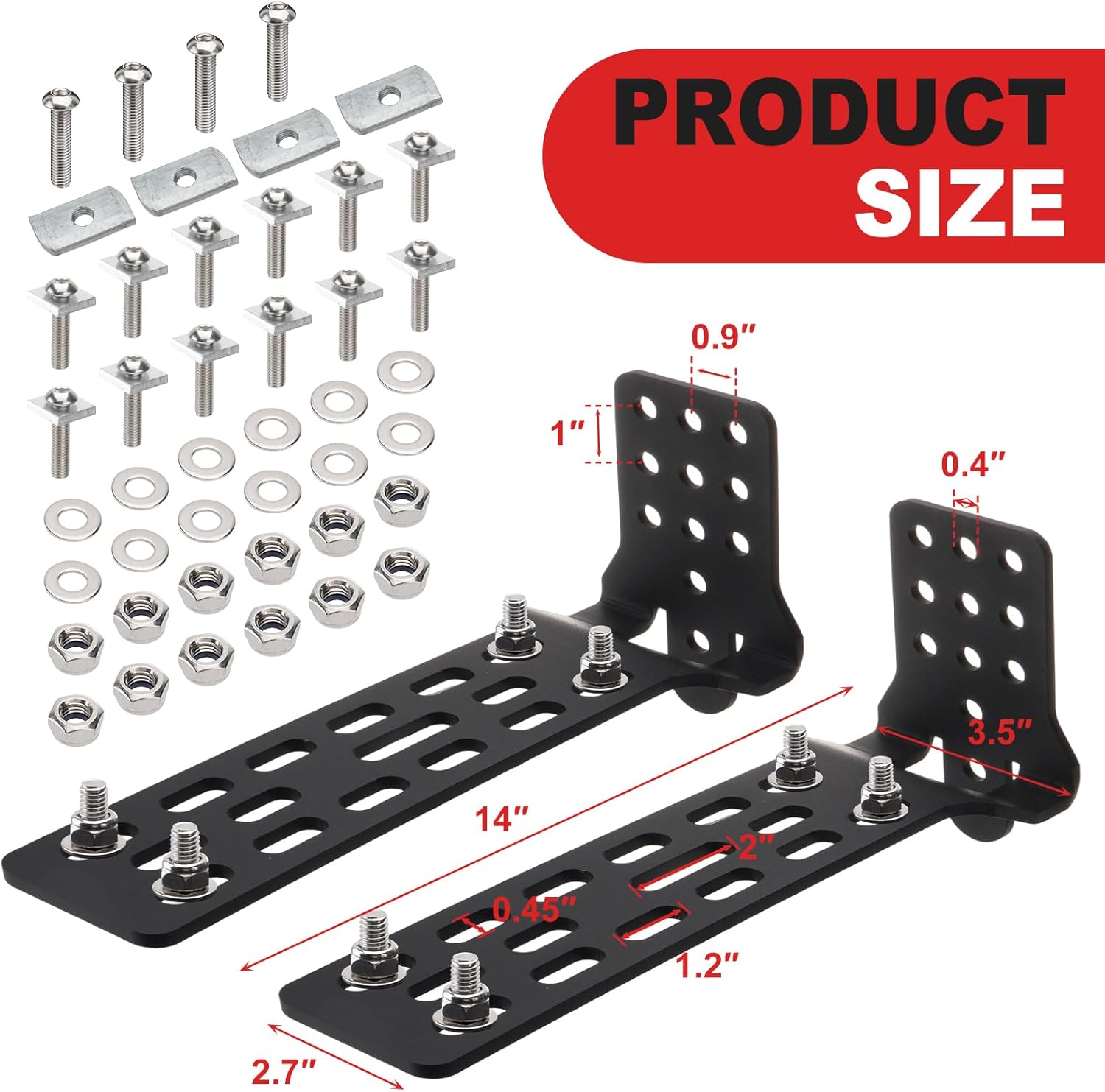 Roof Rack Mounting Brackets Car Awning Mounting Bracket Extended Adjustable L-Shaped Heavy-Duty Mount for Cross Bars Off-Road Overland Awning Tent
