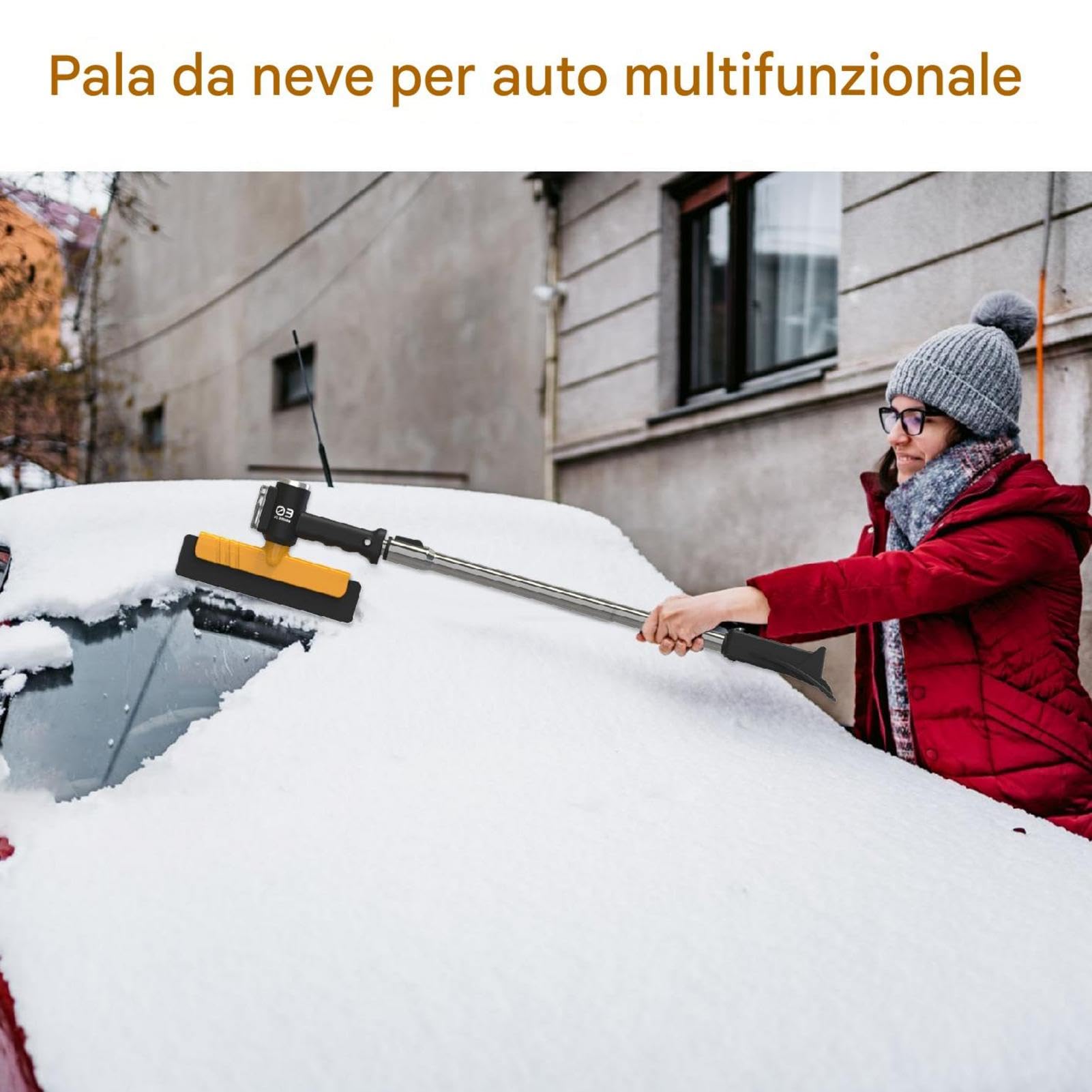 Grattoir à Neige pour Voiture - Grattoir à Glace Extensible avec poignée
