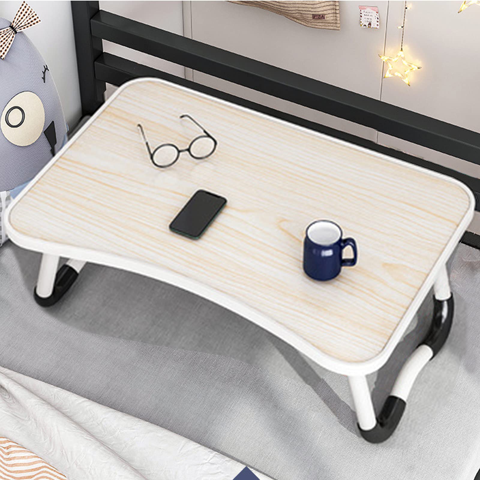 Amazon.co.jp: ベッド用テーブル、ベッド上の折りたたみテーブル