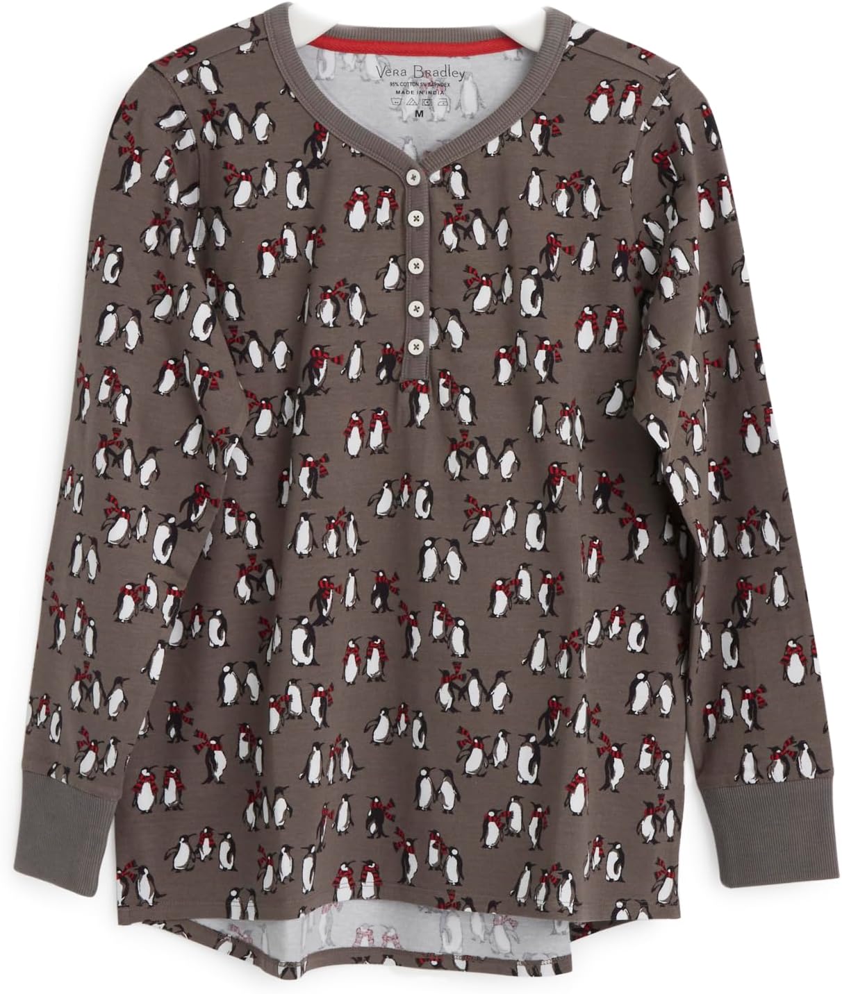 Vera Bradley Women's Cotton Long Sleeve Crewneck Pajama T-Shirt (Extended Size Range)