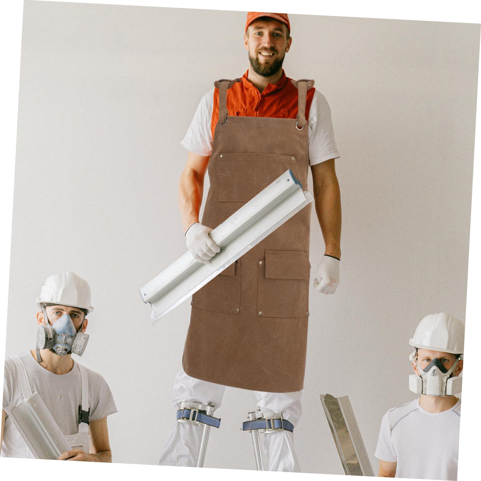 Delantal de Trabajo de Lona Resistente con Múltiples Bolsillos y Tirantes Ajustables Delantal para Carpinteros Jardineros y Chefs Protección Profesional para Cocina y Bricolaje