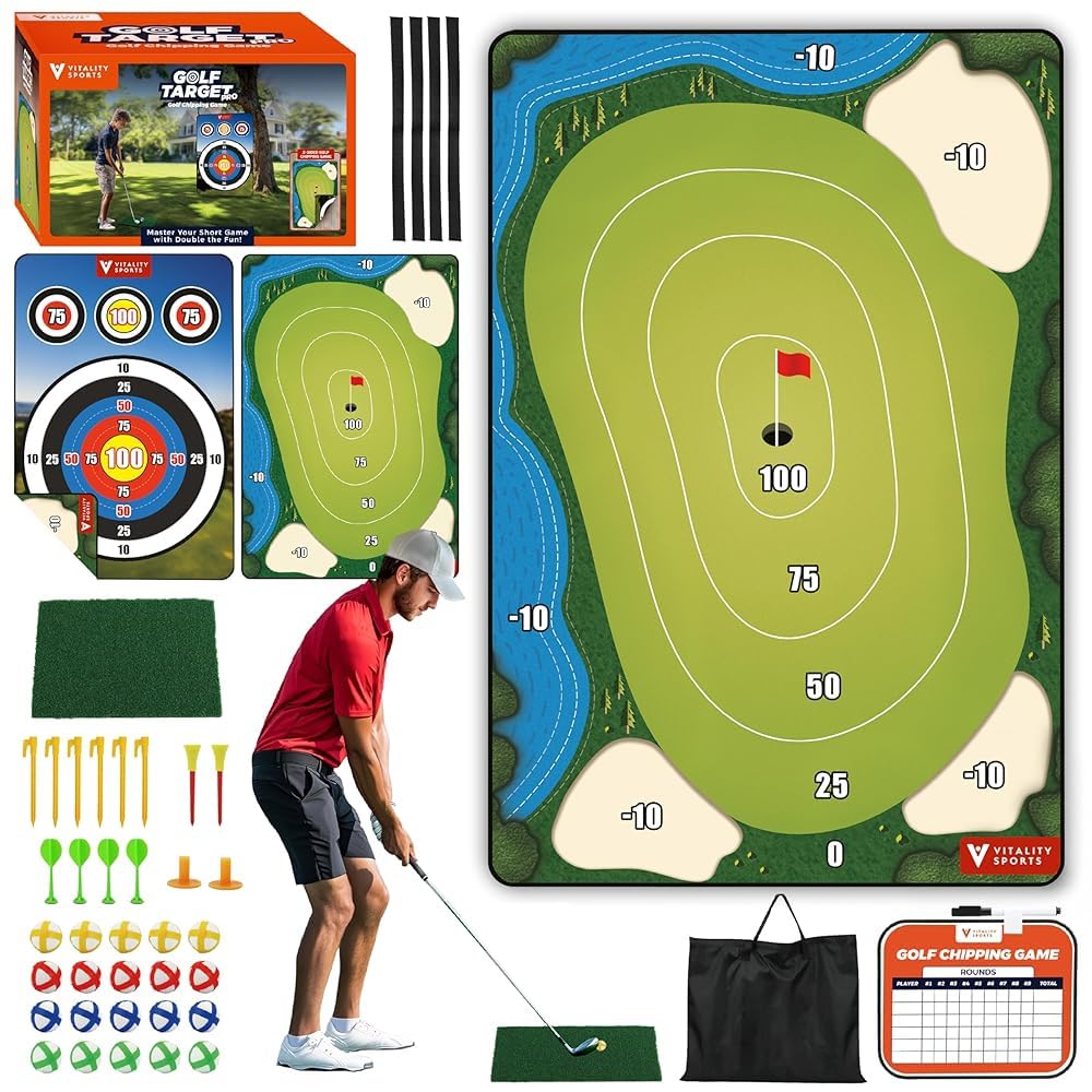 Amazon.com: Vitality Sports Golf Chipping Game with Hitting Mat, 72