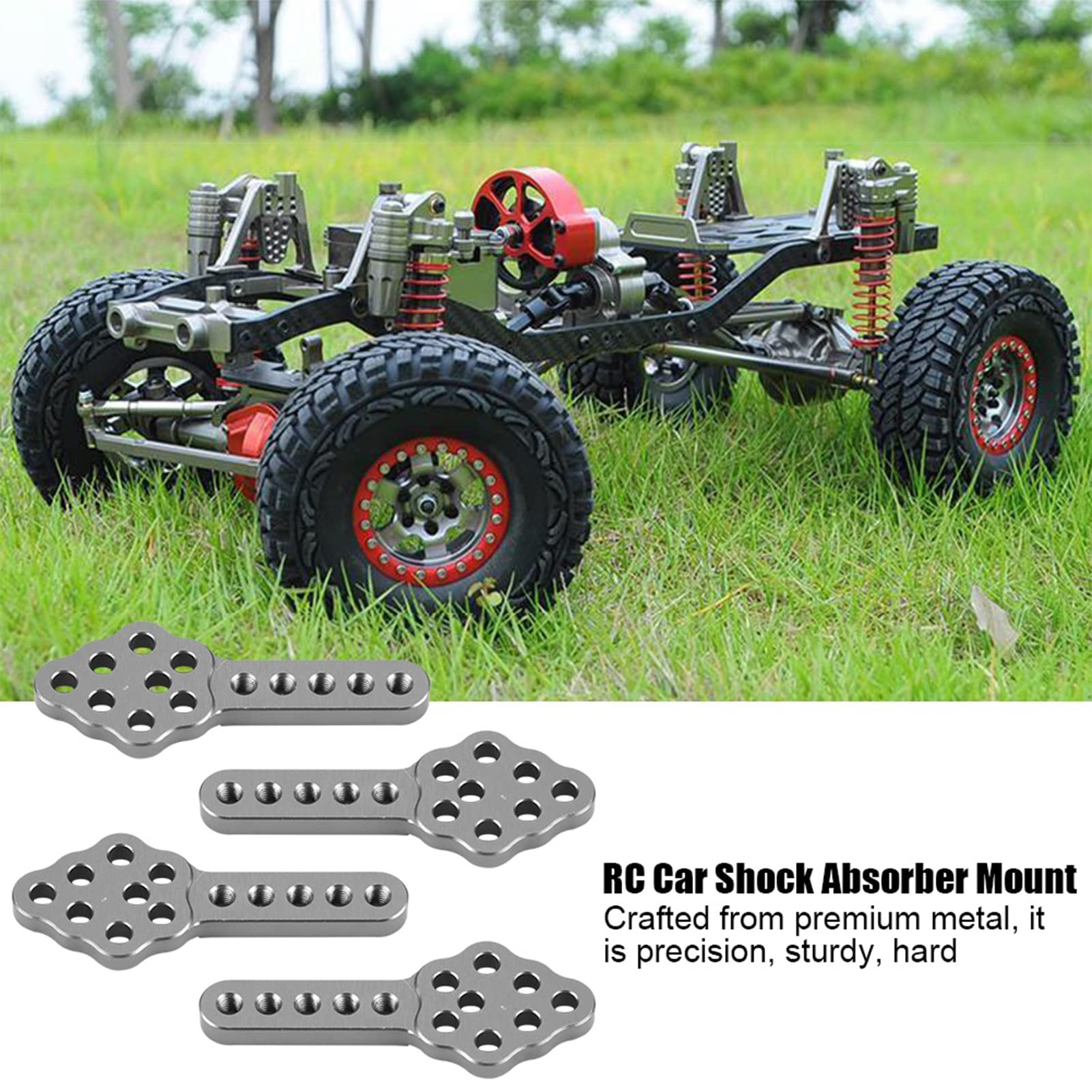 RC Car Shock Absorber Mount, 4pcs / Set 51mm / 2in Metal RC Car Shock Absorber Damper Mount Plate Adjustable Height RC Model Part Replacement for 1/10 RC Crawler Repair ()