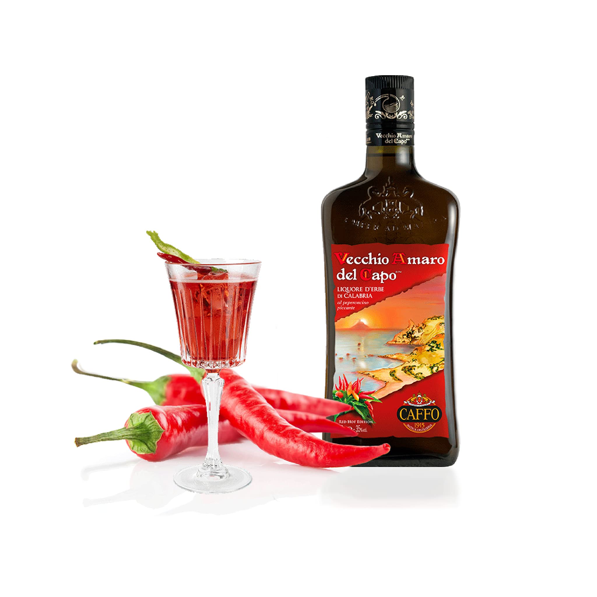 Vecchio Amaro del Capo Red Hot Edition bottiglia da 1 litro - Amaro al Peperoncino