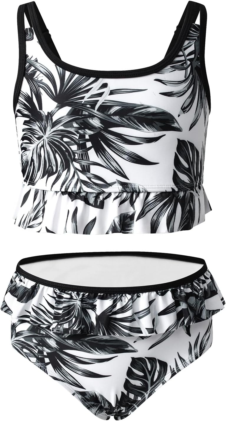 blibean Teen Girl Swimsuits Two Piece Bikini Sets with Chest Pad Size 6-15 Years - Image 3