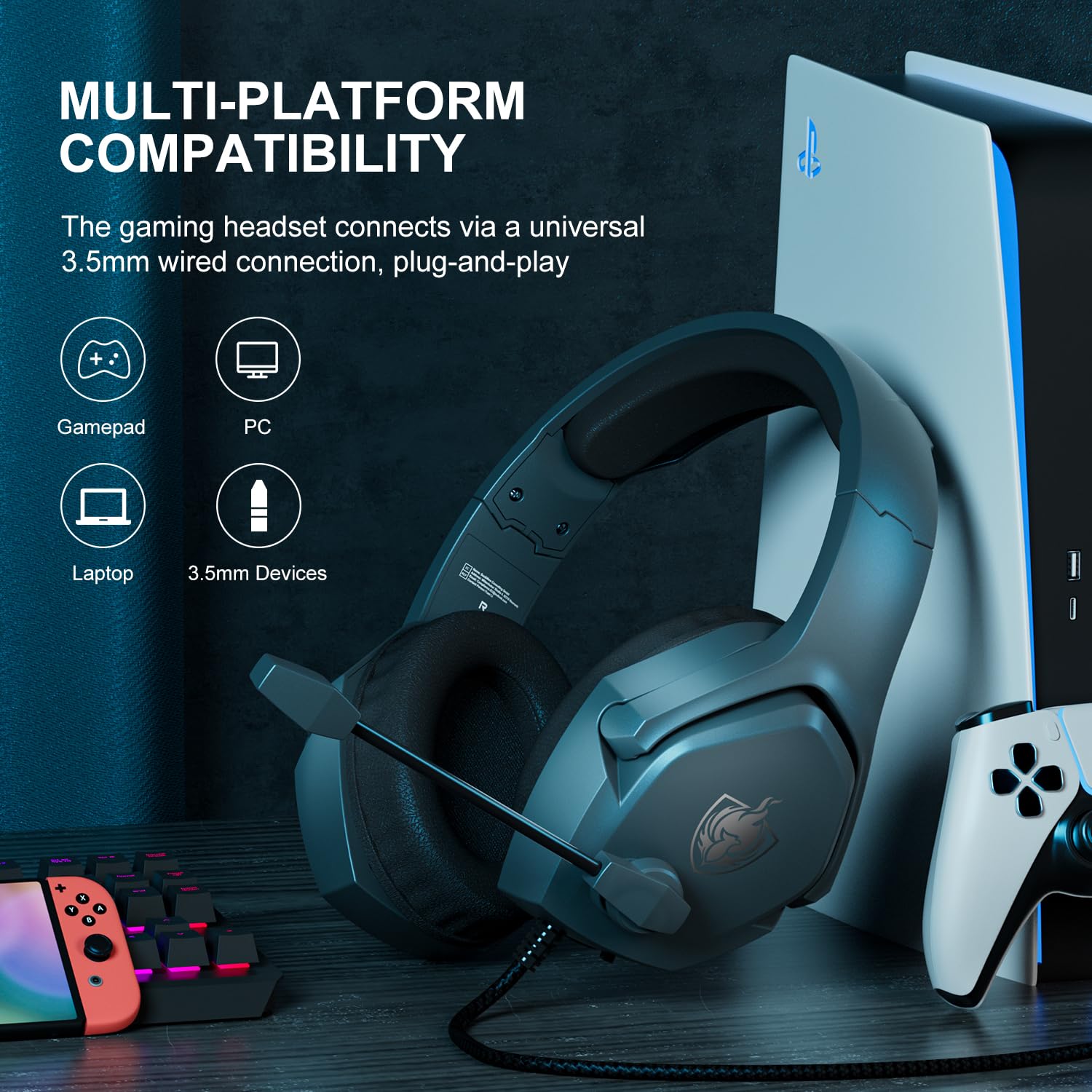 Amazon.co.jp: PHOINIKAS ゲーミングヘッドセット PS5、PS4、Switch