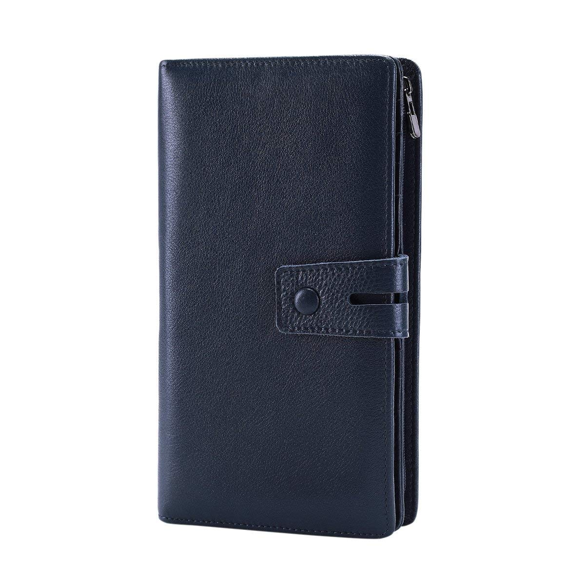 Itslife Womens Wallet,Large Capacity RFID Blocking Leather Wallets Credit Cards Organizer Ladies Wallet with Checkbook Holder