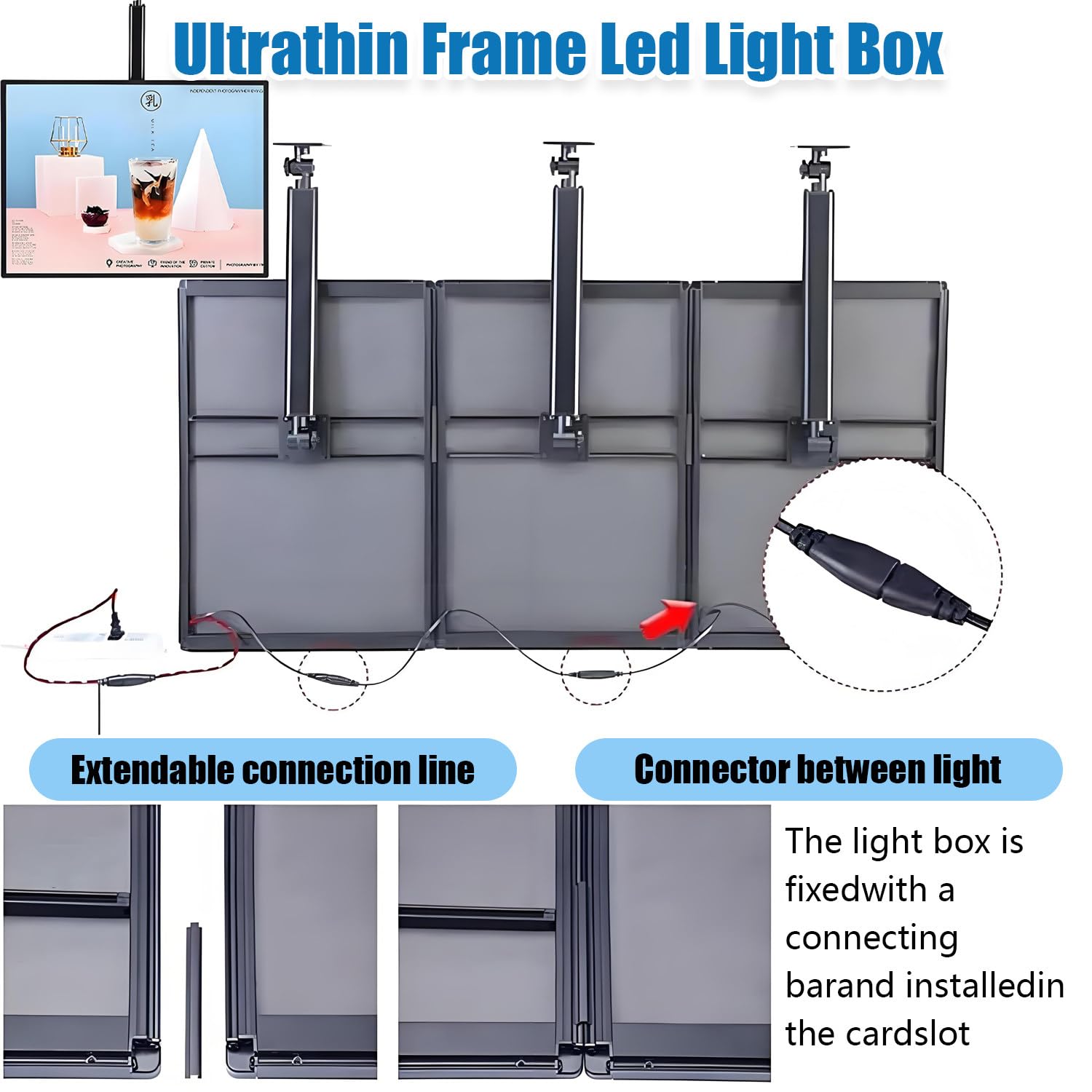 Tablero de menú retroiluminado LED con marco ultrafino, letrero iluminado para restaurantes, tiendas y cafeterías