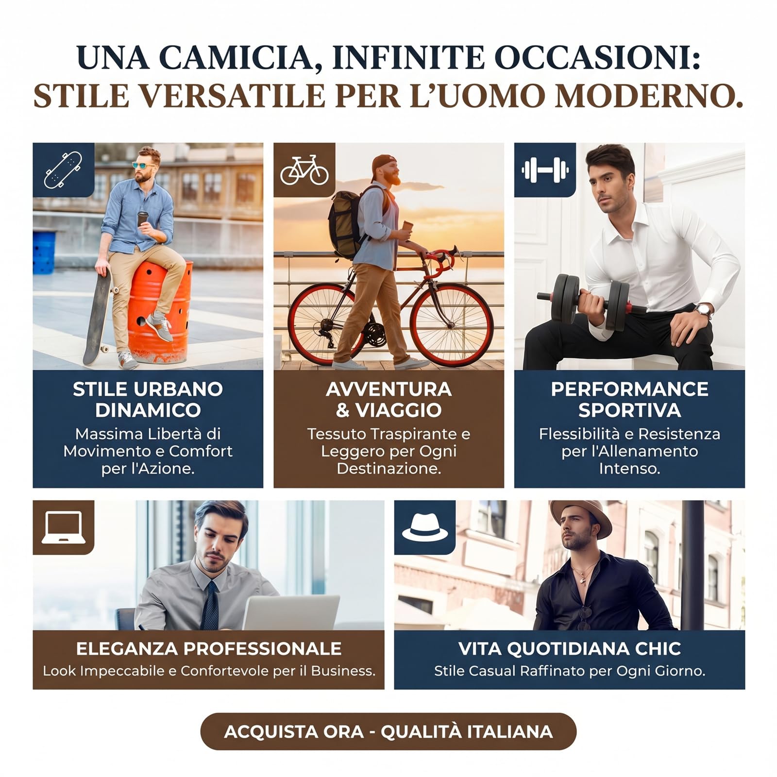 Azzurro Milano Camicia Elasticizzata Uomo, Slim Fit, Elegante e Casual, Maniche Lunghe in Cotone, Ideale per Ufficio e Tempo Libero