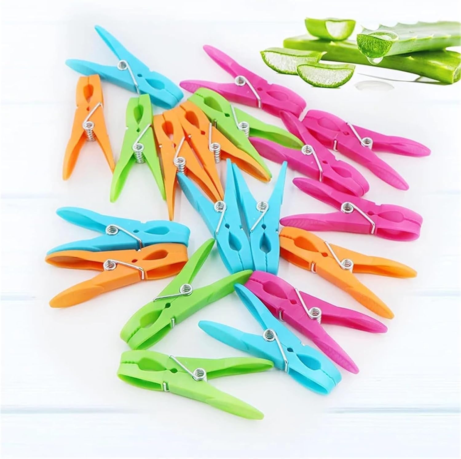 Towel Clip 120Pcs Clothespins Hanging Pegs Clips Plastic Hangers Racks Laundry Clothes Pegs Clamps Towel Clips Home Storage Hook for Fixing and Clamping All Kinds of Objects, Wide