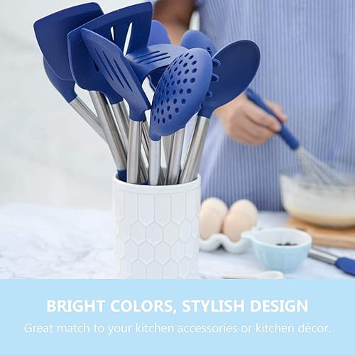 Miniatura 6 de Juego de utensilios de cocina de silicona y salvamanteles de cocina - 15 piezas - azul