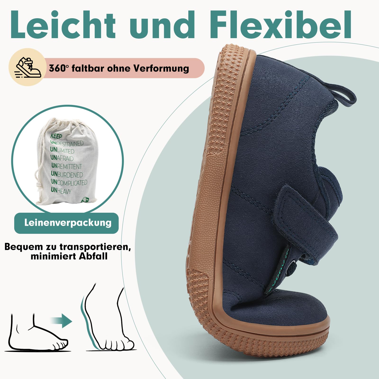 SAGUARO Barfußschuhe Kinder Outdoor Barfuß Sneaker Breite Hausschuhe Hallenschuhe Gr.25-35