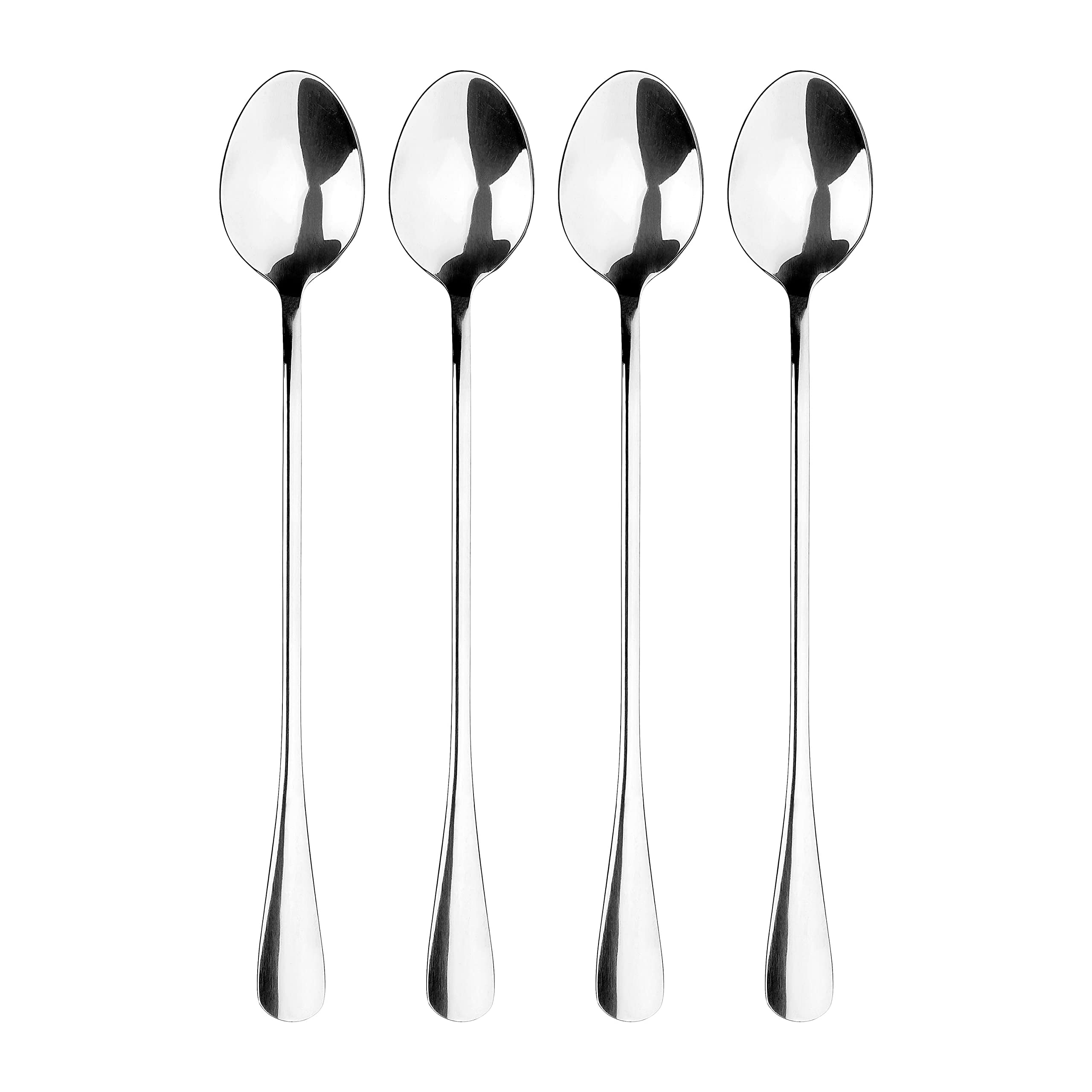 TalaPerformance Stainless Steel Latte Spoons, Premium 4 Piece Set, Ideal Quality Stainless Steel with Mirror Polish Finish, Dishwasher Safe, Metallic Silver