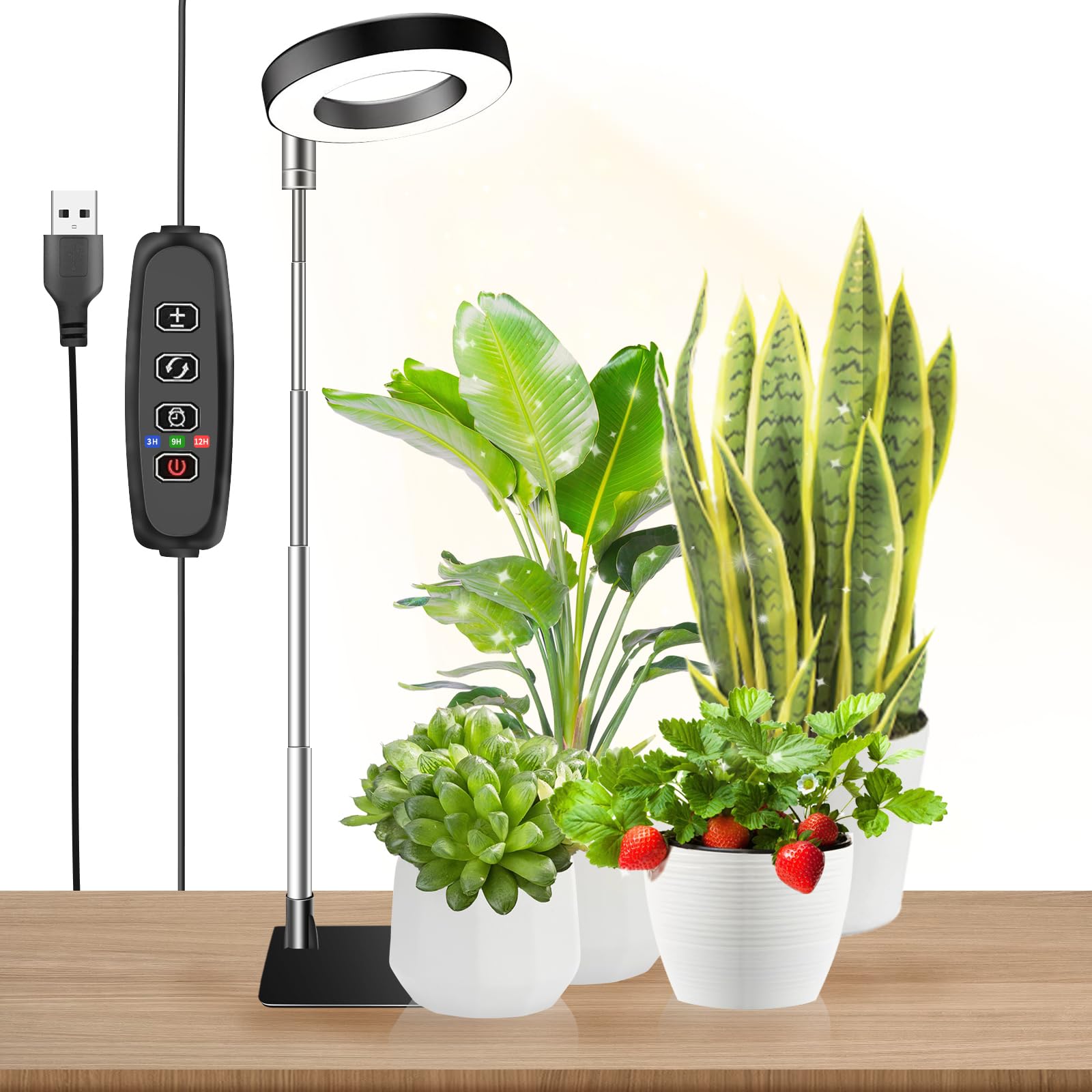 Amazon.co.jp: 植物育成ライト led 、9段階調光 タイマー 光合成 観葉