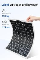 ECO-WORTHY 260W Flexibilis Napelem (2x130W) - Üvegszálas, 12BB Monokristályos, 23% Hatásfokú - Erkélyre, Lakóautóra, Hajóra, Kempingezéshez, 4