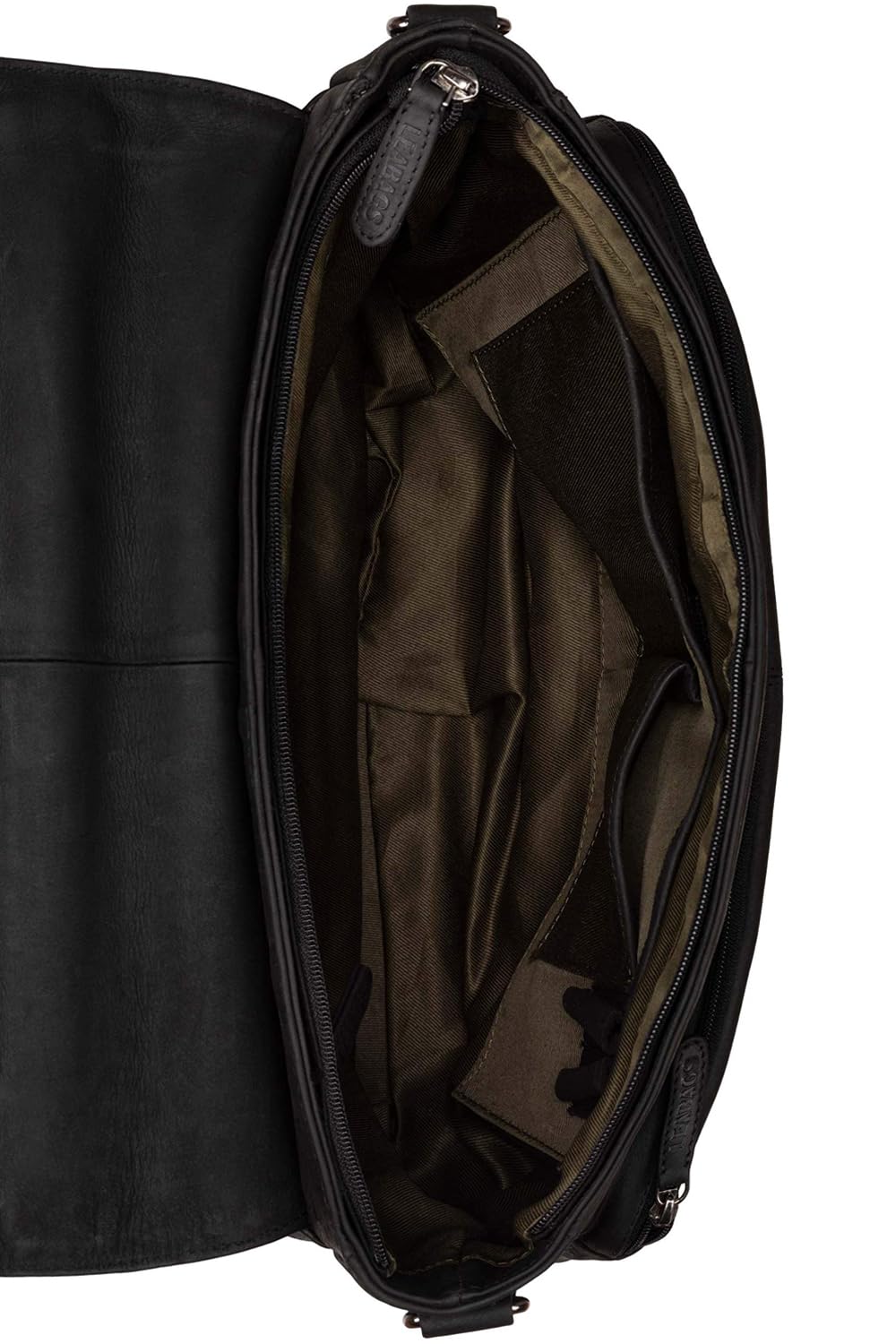 LEABAGS Bolso para Hombres y Mujeres | Bolsa de Portátil de Cuero Genuino 15 Pulgadas | Bolso Bandolera con Correa | Bolso de Hombro | Bolsa Mensajera | Bolsa de Trabajo