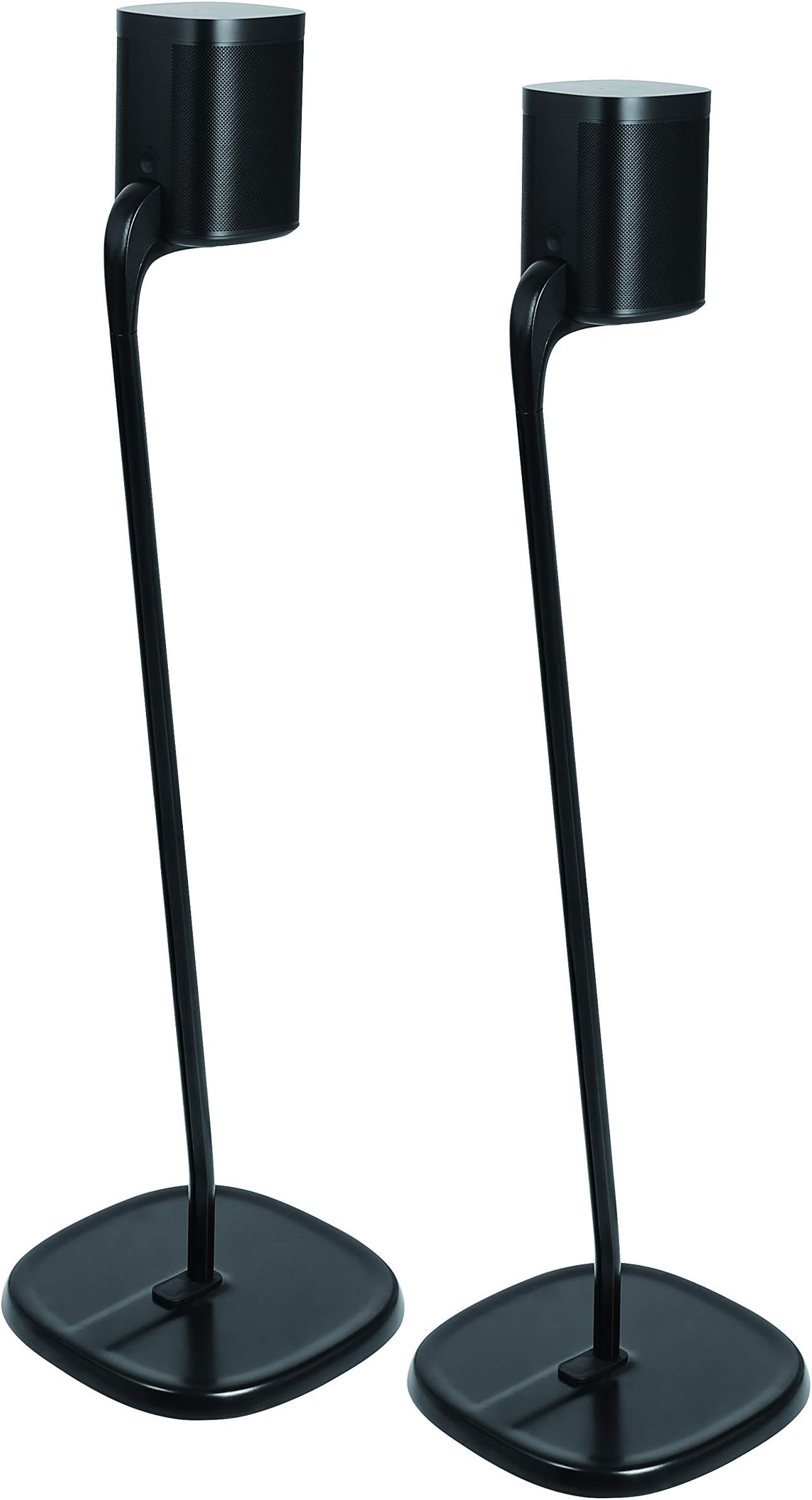 GT STUDIO SONOS Speaker Stands for SONOS One, One SL, Play:1, Play:3, Premium Design Improves Surround Sound, Complete Cord Concealment, Heavy Base - (Pair, Black)