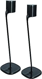 GT STUDIO SONOS stojaki do głośników SONOS One, One SL, Play:1, Play:3, Premium Design poprawia dźwięk przestrzenny, pełne ukrycie przewodu, ciężka podstawa - (para, czarny)