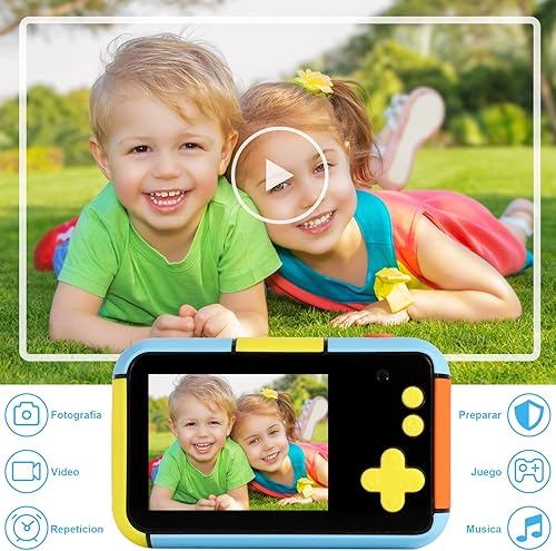 Miniatura 3 de OKYUK Juguetes de cámara para niños, regalos de fiesta de cumpleaños de Navidad para niños de 3 a 12 años, cámara de video digital de 32 MP, cámara