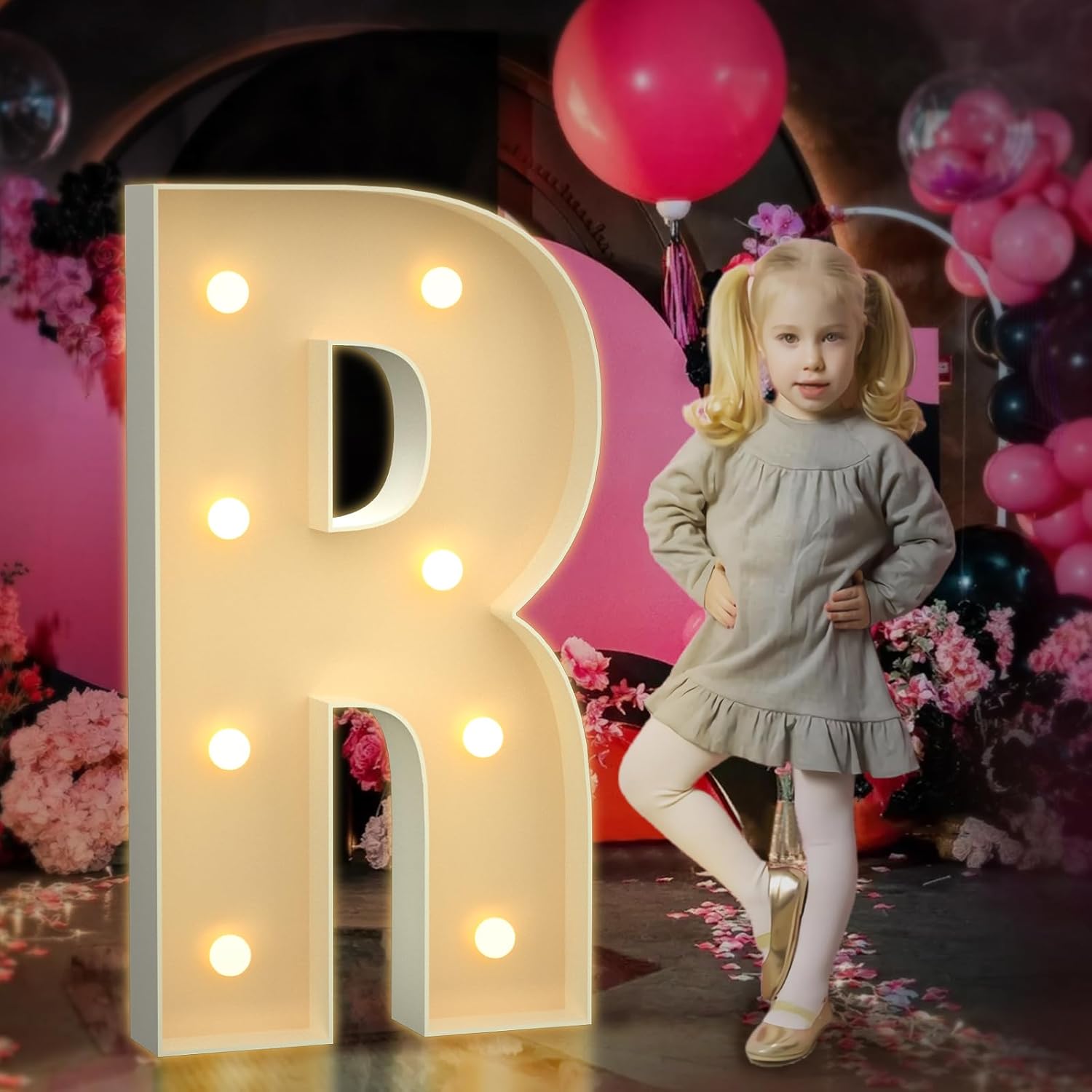 Marquee Letters 3 Feet Tall 3FT Large Light Up Letters R for Backdrop Big Marry Me Sign Birthday Party Decorations Engagement Party Pre-Cut Foam Board