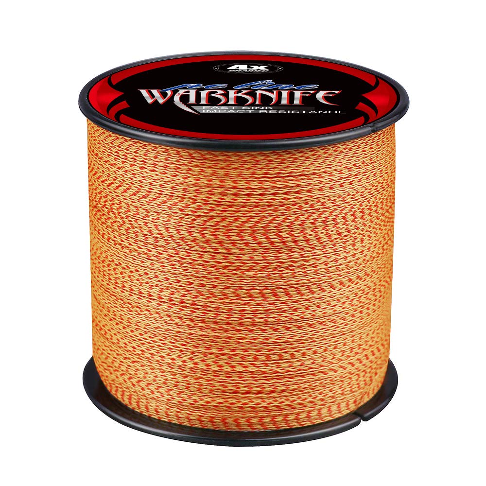 Warknife PEライン 4編 釣り糸 500m (0.4号 0.6号 0.8号 1号 1.2号 1.5号 2号 3号 3.5号 4号 4.5号 5号 6号 7号 8号 9号 10号) 高強度 高感度 低伸度 レッド＆イエロー