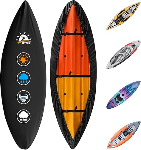 Funda para canoa de kayak, cubierta de kayak 600D para almacenamiento al aire libre, resistente al agua, resistente a la decoloración para kayak,