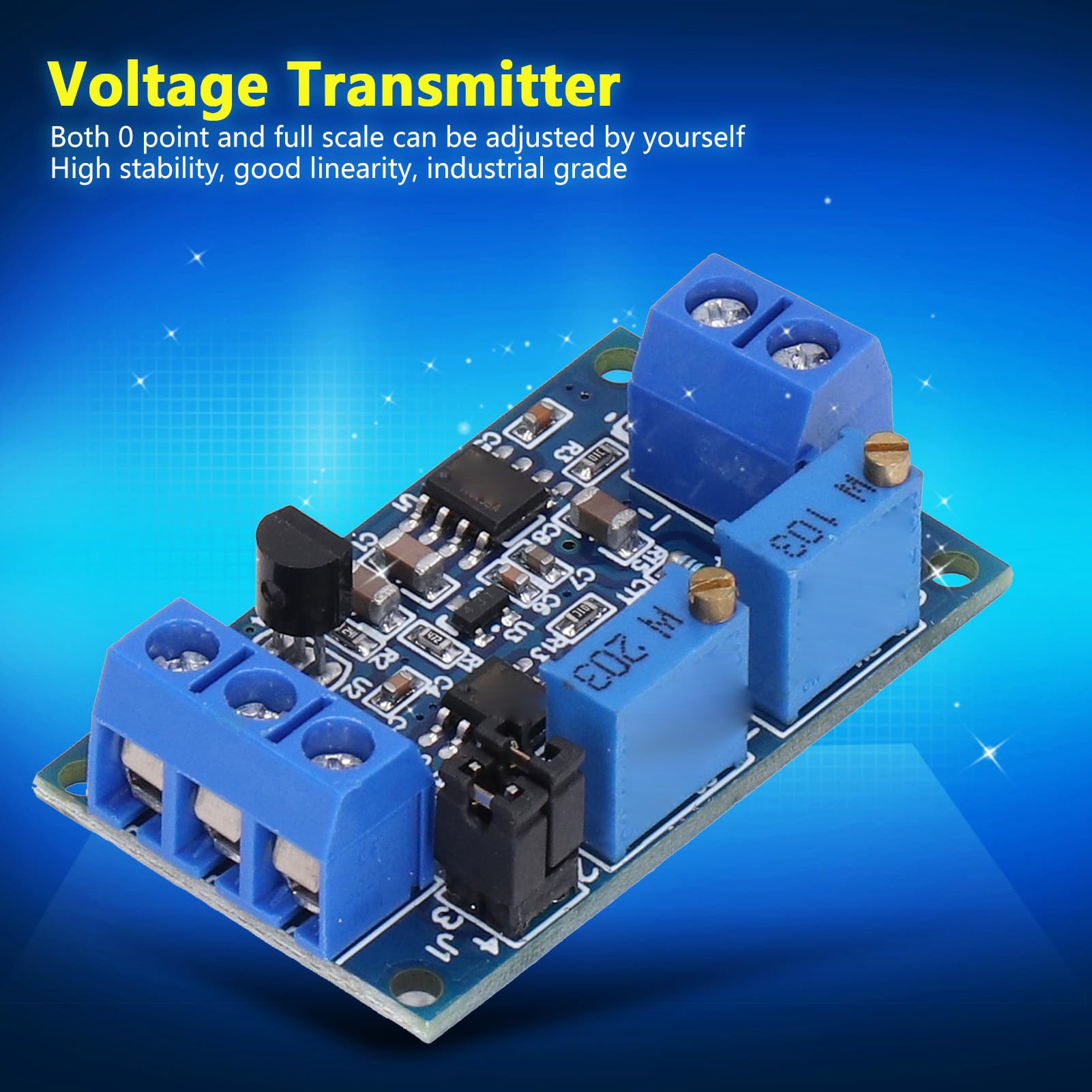Fafeicy Convertidor de Corriente a Voltaje 4-20mA a 0-3.3V 5V 10V, Módulo de Conversión de Señal Transmisor de Voltaje Grado Industrial 2 Piezas