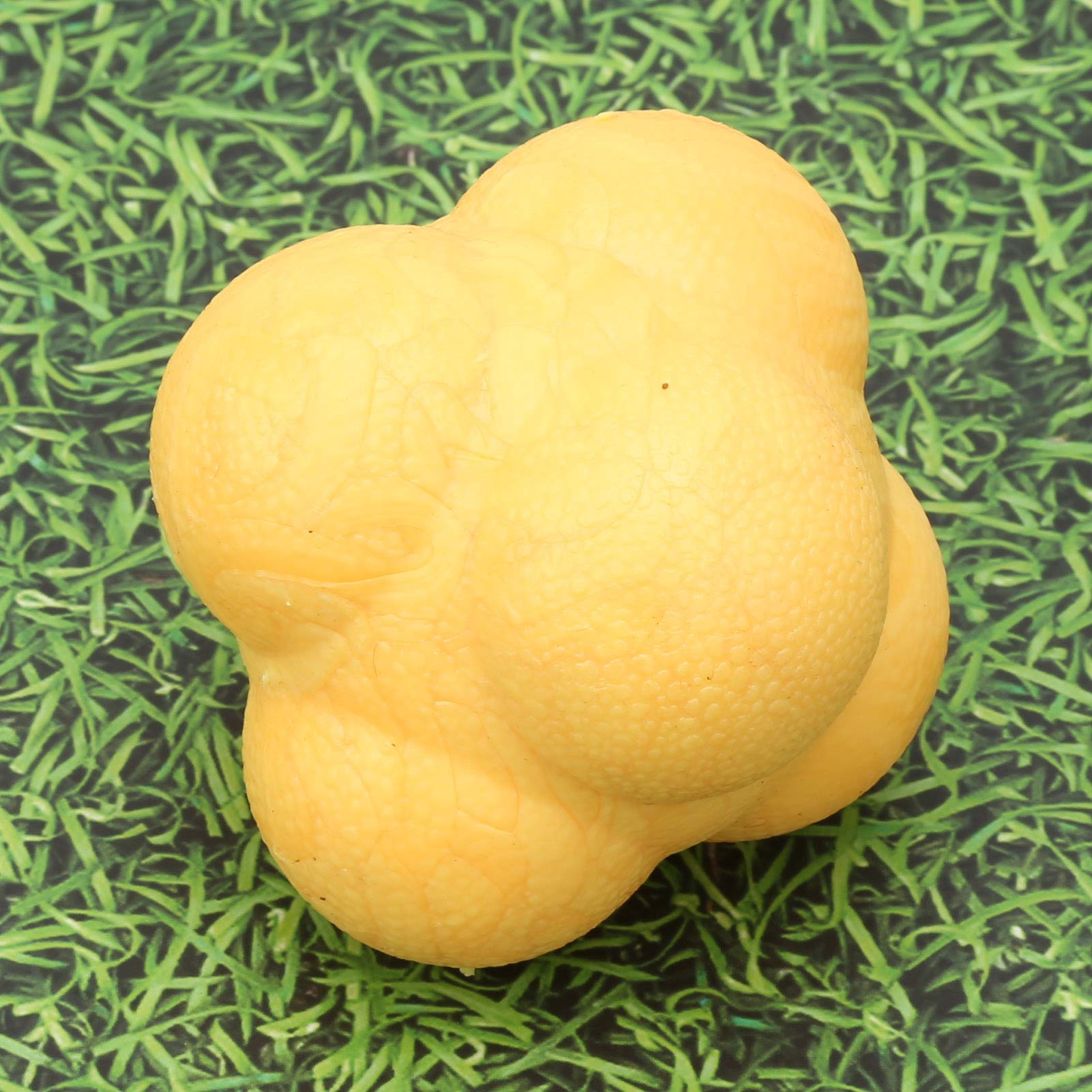 cardyven Reaction Balls, 3pcs Hex Bounce Reaction Ball TPR Coordination Reflex Exercise Sports Fitness Training Ball for Sports, Agility Training Equipment, Baseball Tennis (Yellow)