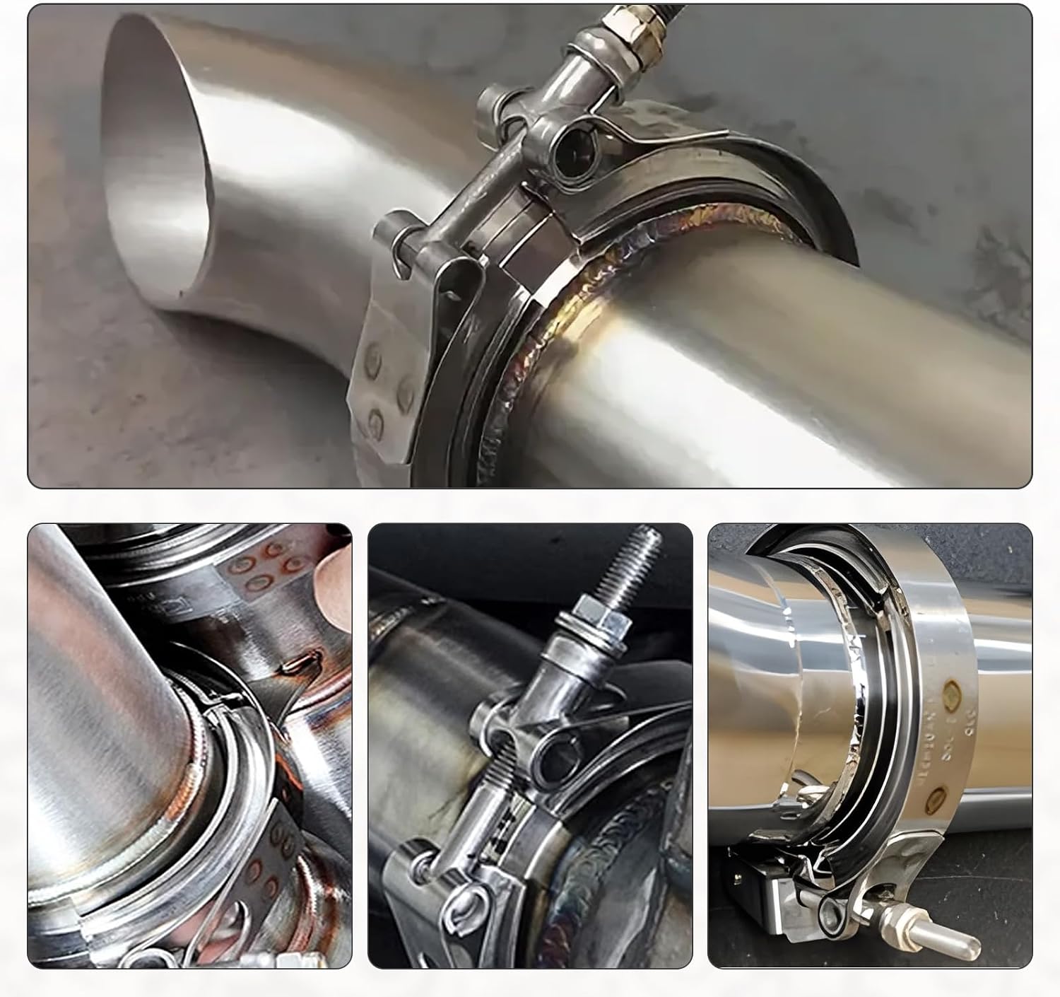 Jiozermi 3.5 Inch V Band Clamp with Flange Male Female Stainless Steel for Turbo Exhaust Down pipes Flange Kit Racing Ford Pickup Truck Exchange Exhaust Accessories