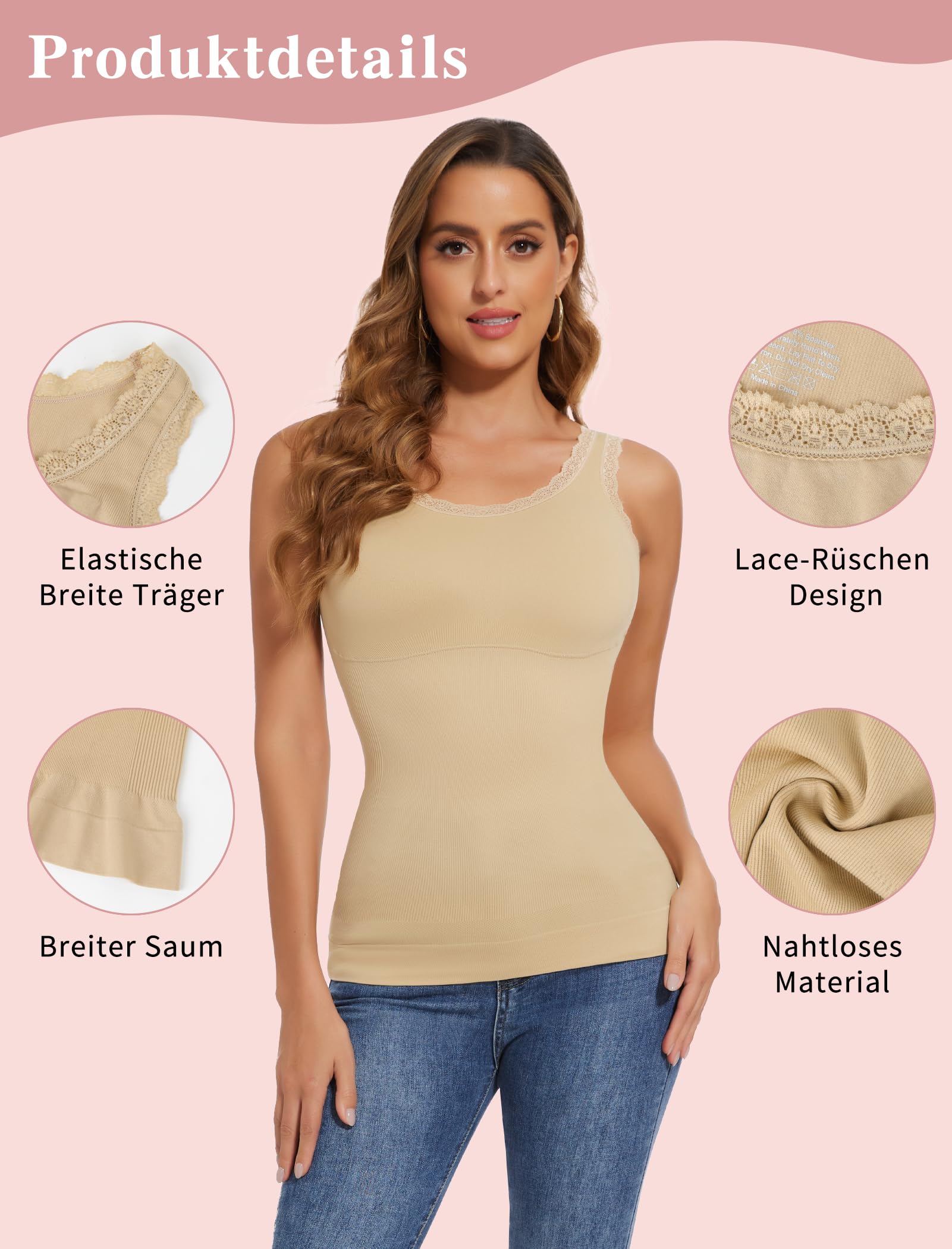 MISS MOLY Shape - Camiseta interior para mujer, sin costuras, moldeadora para mujer, moldeadora de figura, moldeadora de cuerpo, camisa moldeadora