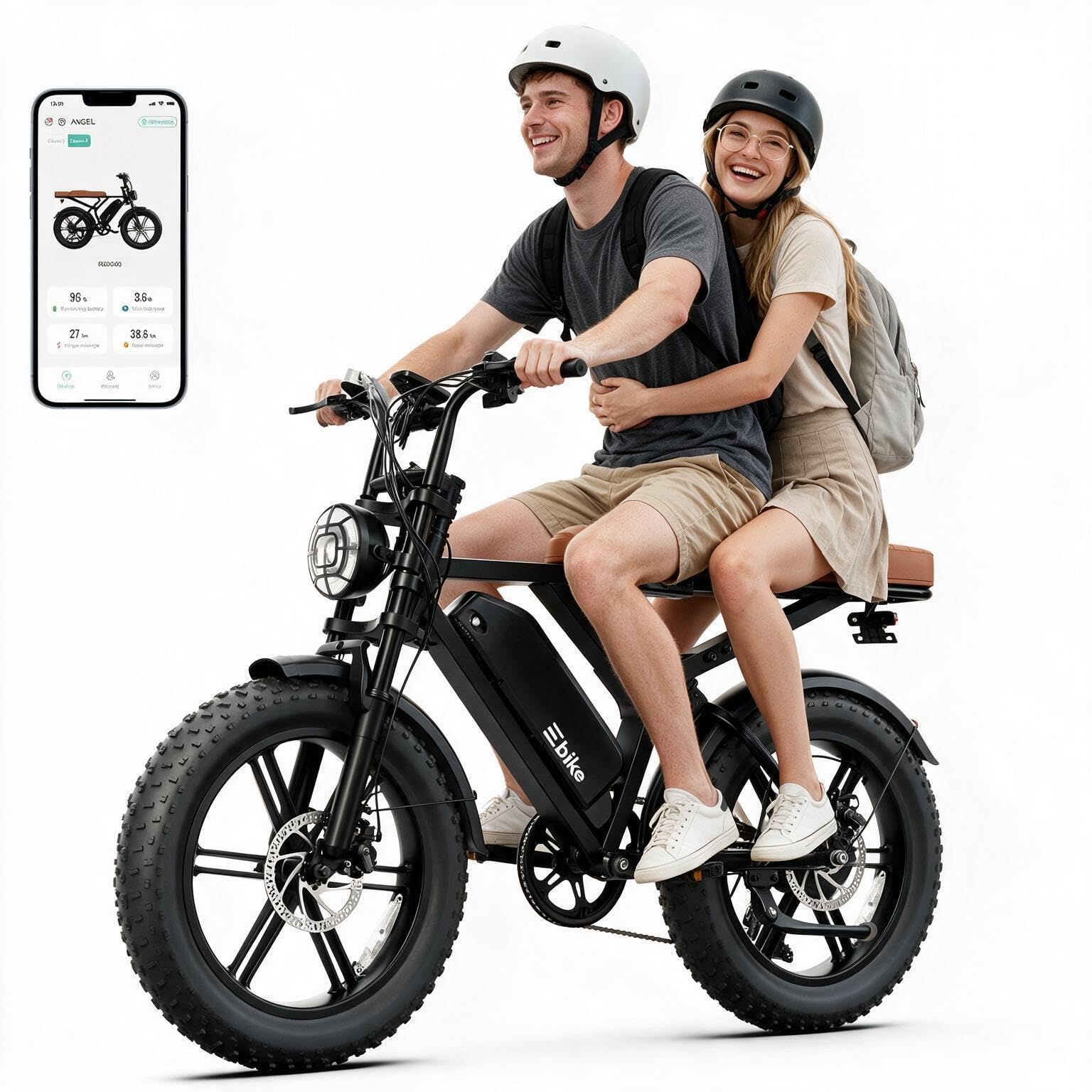 SISIGAD Electric Bike for Adults, 2000W Peak Motor E Bike with 48V Removable Battery, 65-120 Miles Range Electric Bicycle, 20 * 4" New All-Terrain Ebike with 7 Speeds, Full Suspension