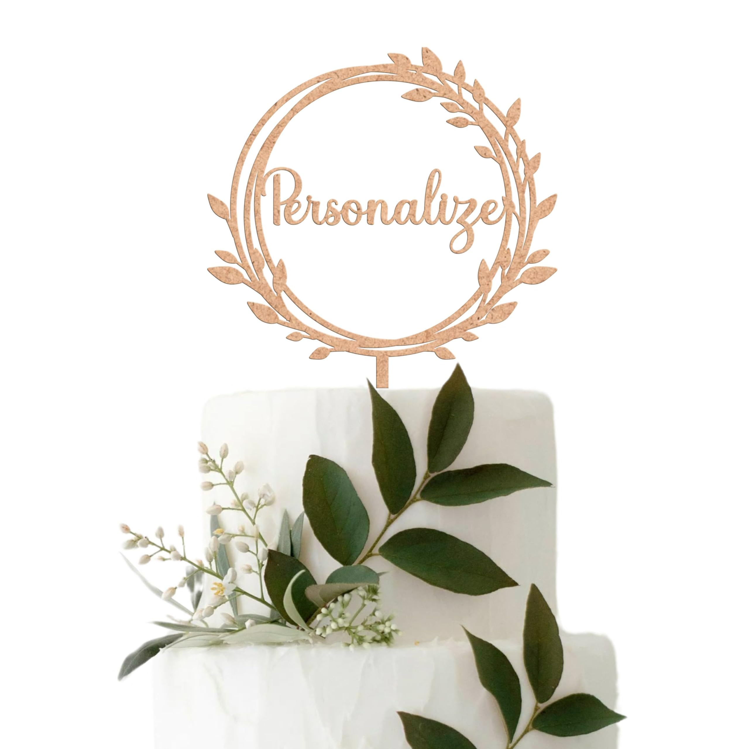ADOREI Cake Topper Personalizado en Madera MDF com nombre para Tartas de Cumpleaños Eventos Decoración de Fiestas Bodas y Bautizos Cupcake Comunions Regalo Handmade Laser cut
