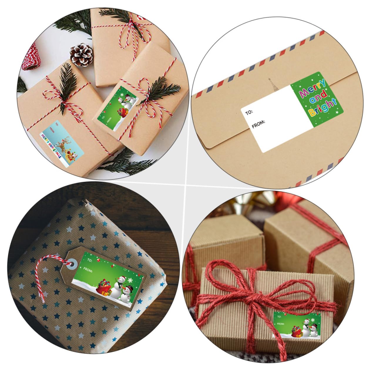 SHINEOFI 2 Juegos Pegatinas Navideñas Etiquetas Adhesivas Para Etiquetas Navideñas Etiqueta Engomada Del Arte De Navidad Sello Pegatinas Etiquetas De Etiquetas De Navidad 2 Rollos*2
