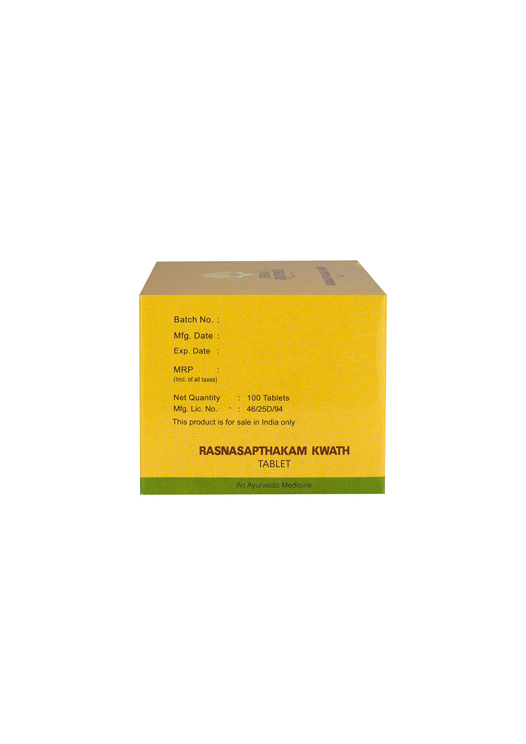 Kerala Ayurveda Rasnasapthakam Kwath Tablet 100 Nos 2