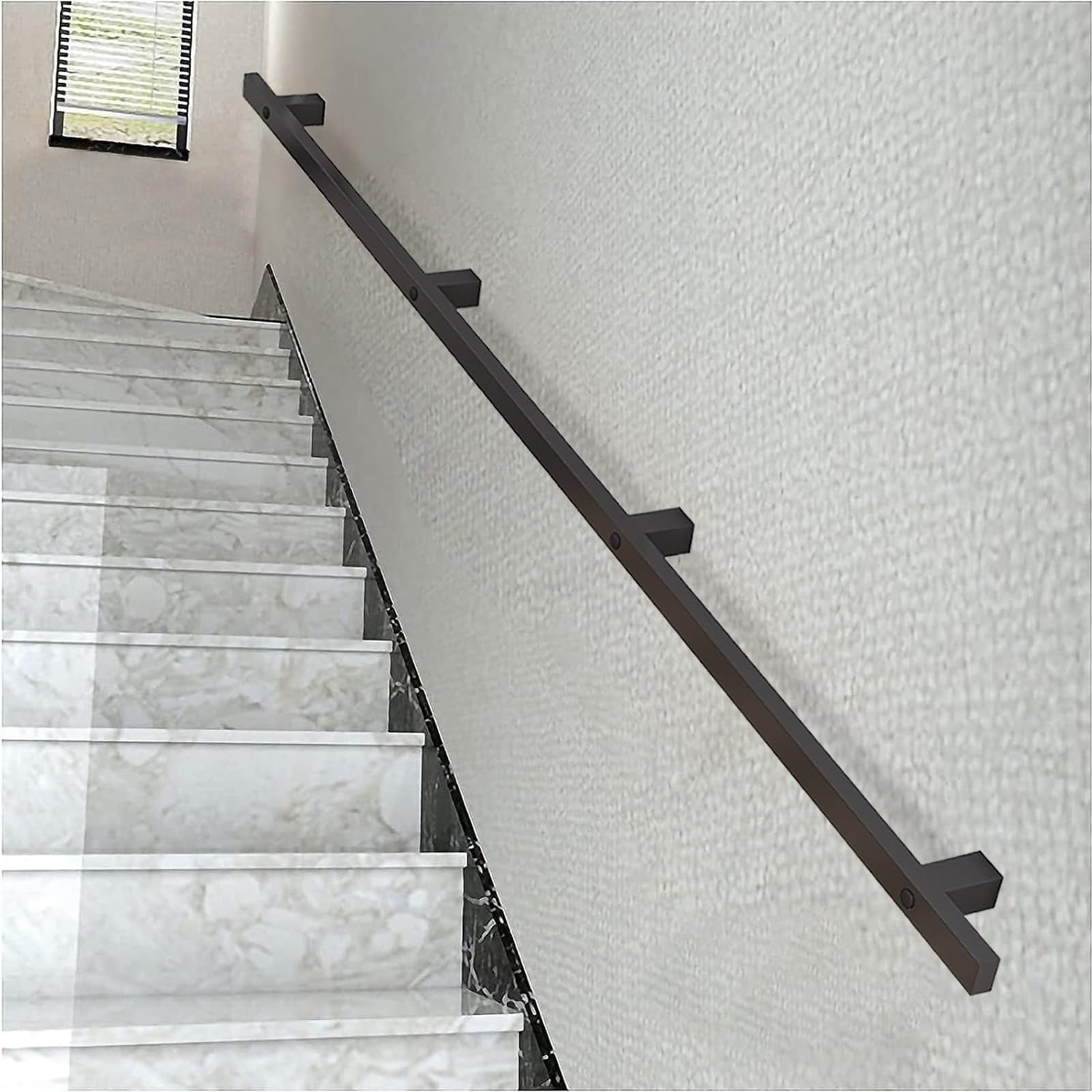 Rampe d'escalier anti-chute en fer métallique avec kit complet