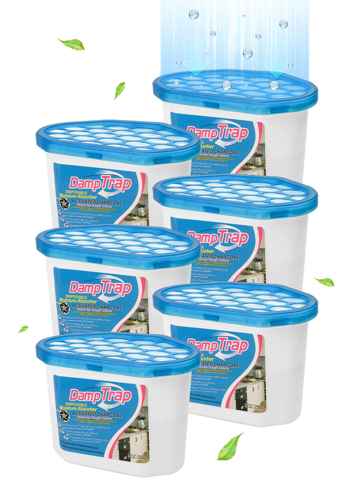 Homarket 6PCS Moisture Absorber Boxes Humidity Absorber Attracts Extra Moisture from Your Bathroom, Closet, Kitchen & Study, Dehumidifier for Closet (Mother and baby-6PCS)