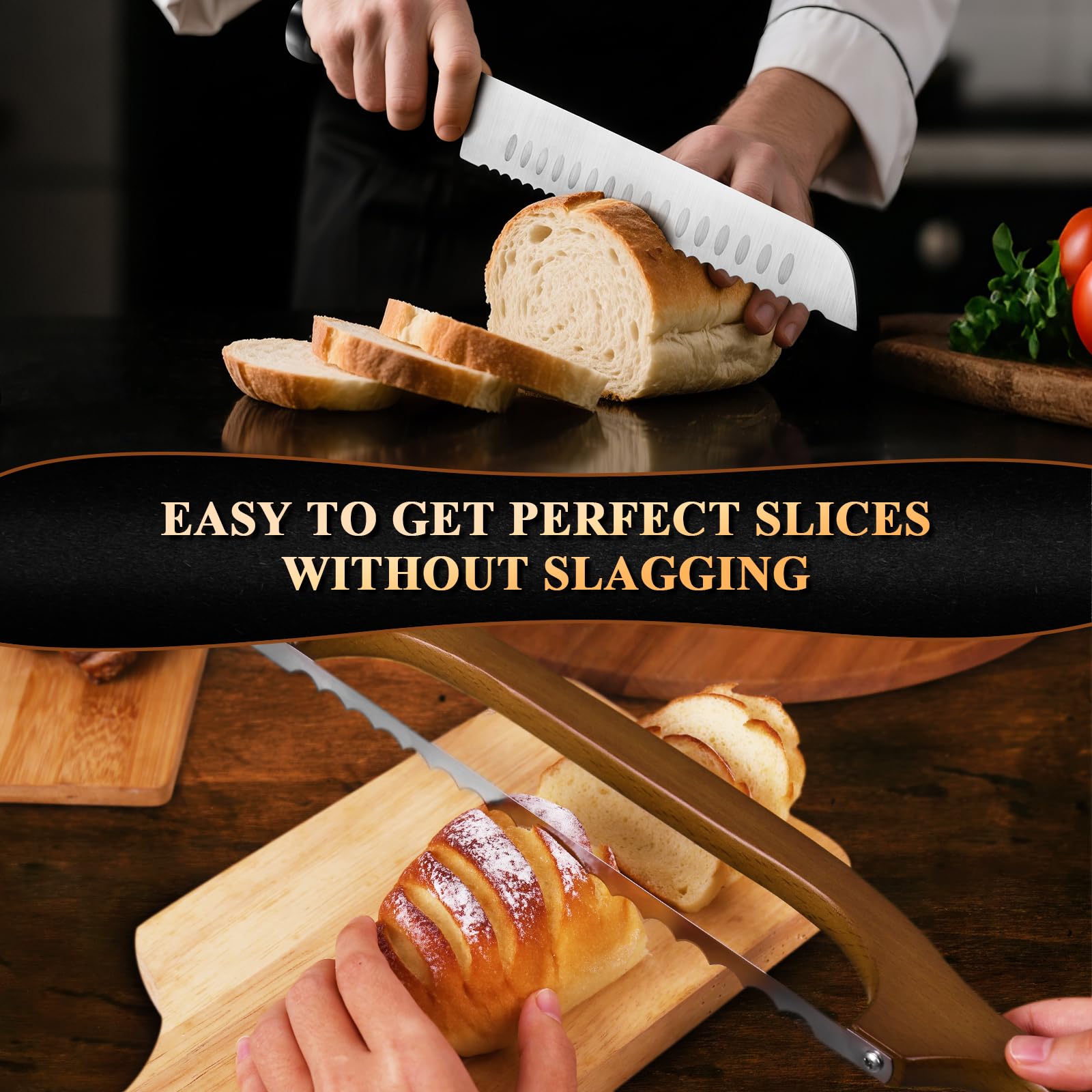 Sourdough Bread Knife Set - 2 Pack Premium Bread Cutters -5